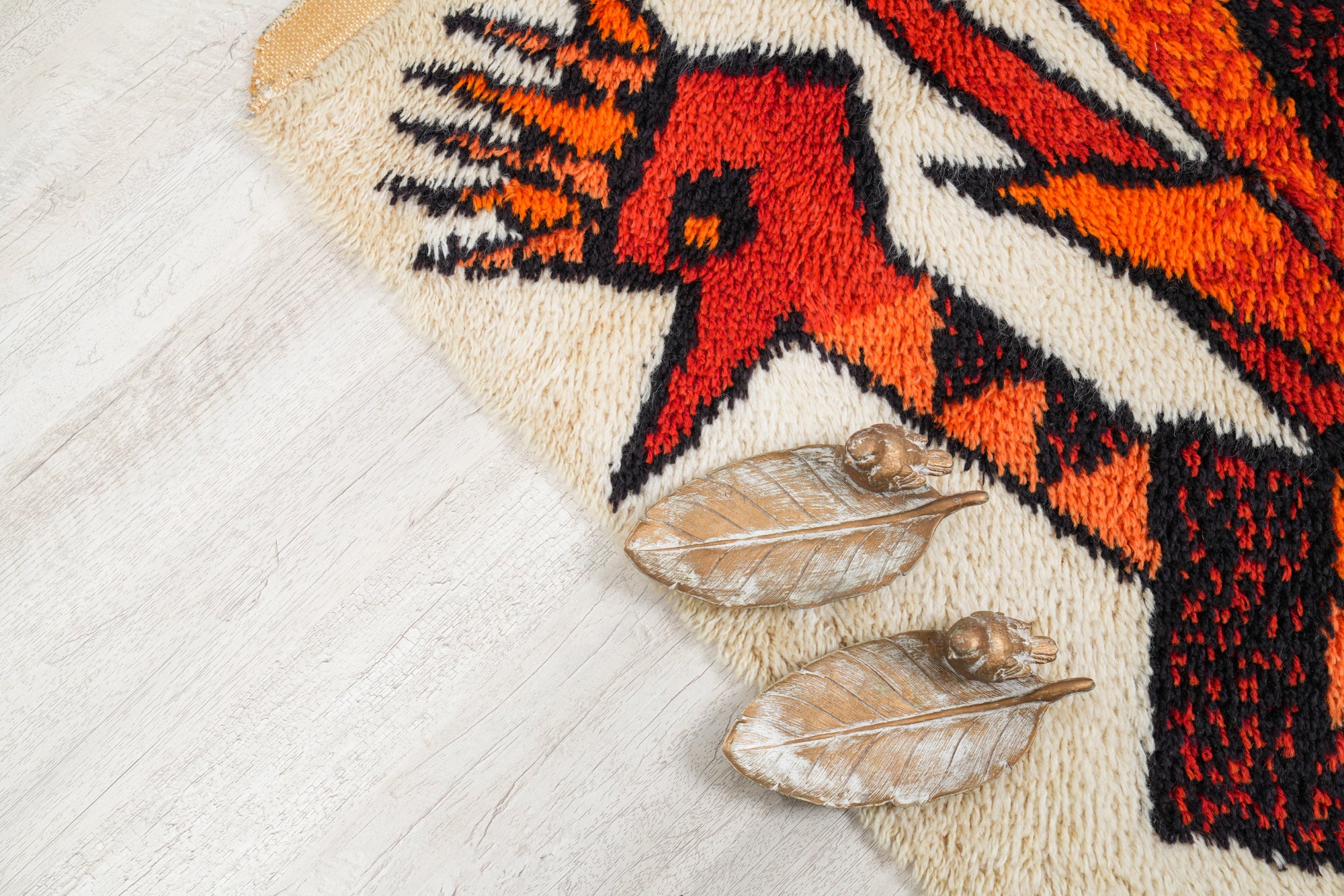 Vintage Scandinavian Rya Rug 3'2" x 2'4" (Danish EGE)