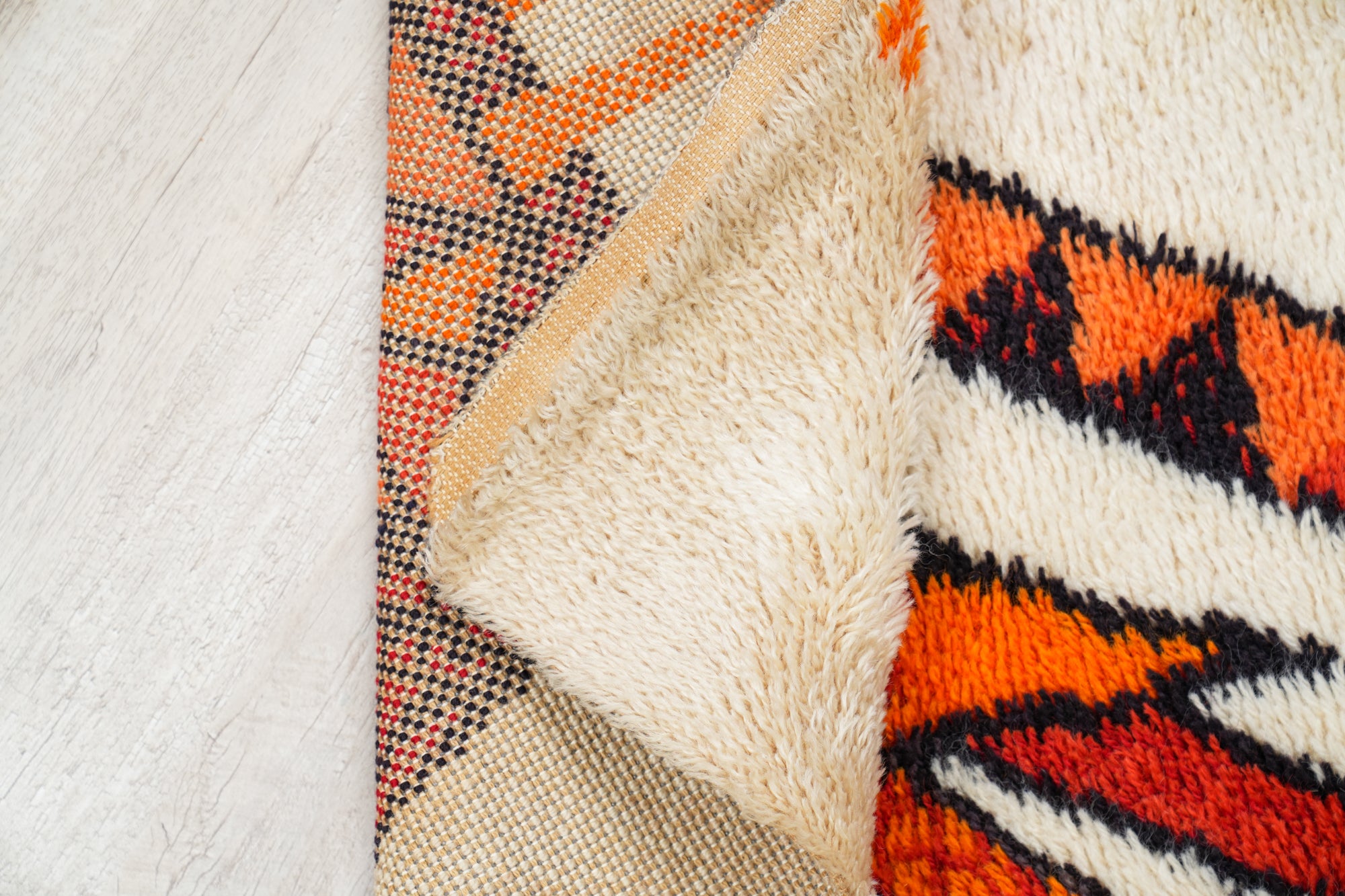 Vintage Scandinavian Rya Rug 3'2" x 2'4" (Danish EGE)