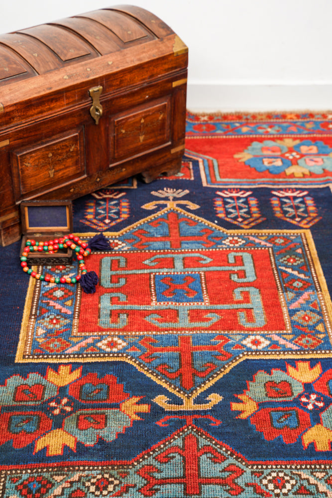 Antique Caucasian Kazak Rug 8'6" x 5'7"