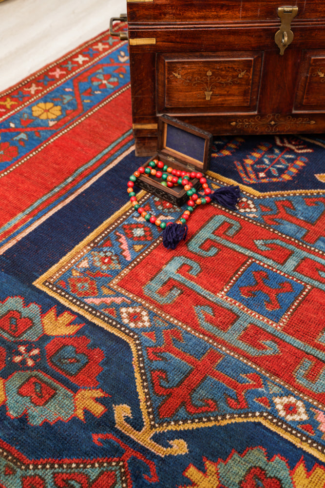 Antique Caucasian Kazak Rug 8'6" x 5'7"
