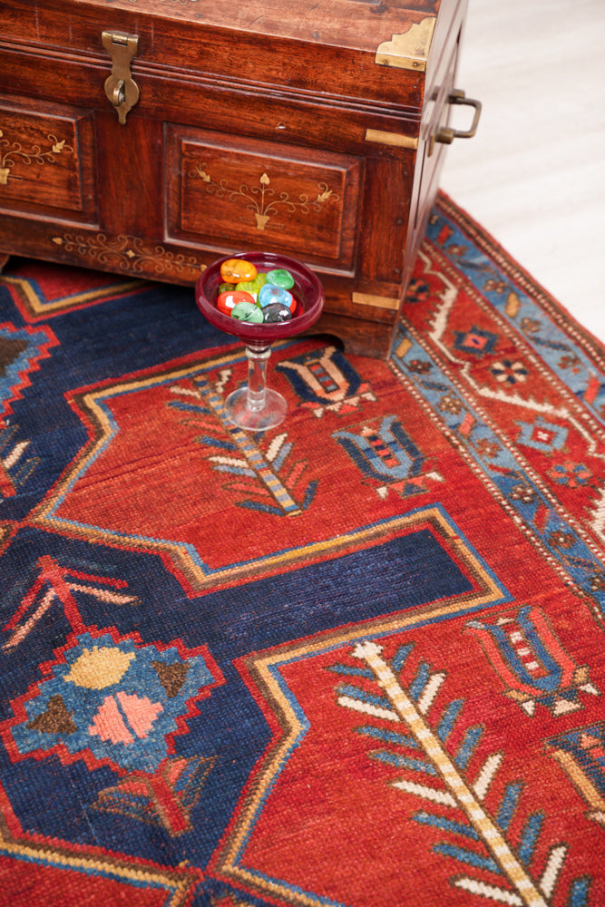 Antique Caucasian Kazak Rug 7' x 4'8"