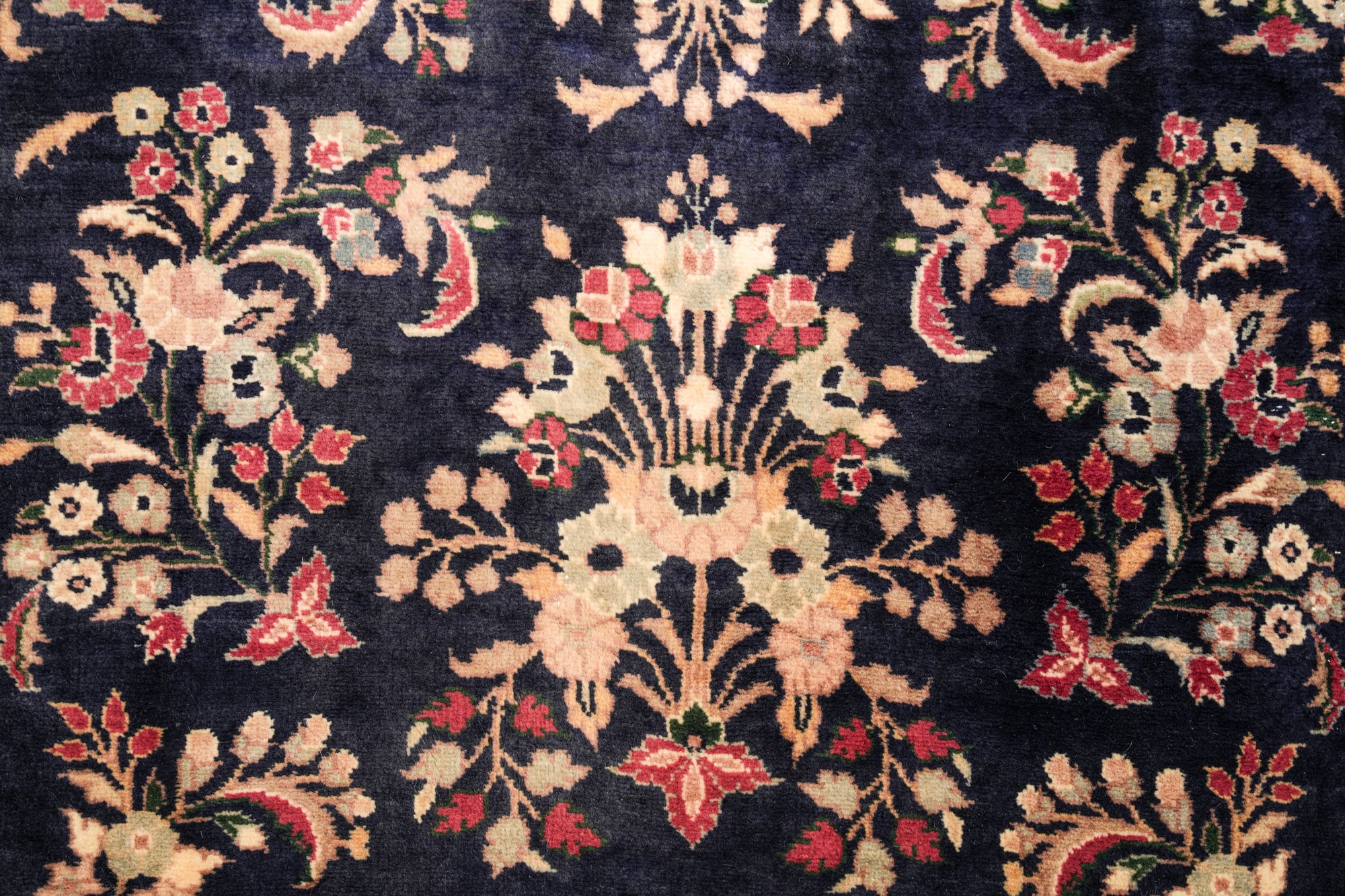 Vintage Pakistani Floral Hallway Rug 23' x 2'6"
