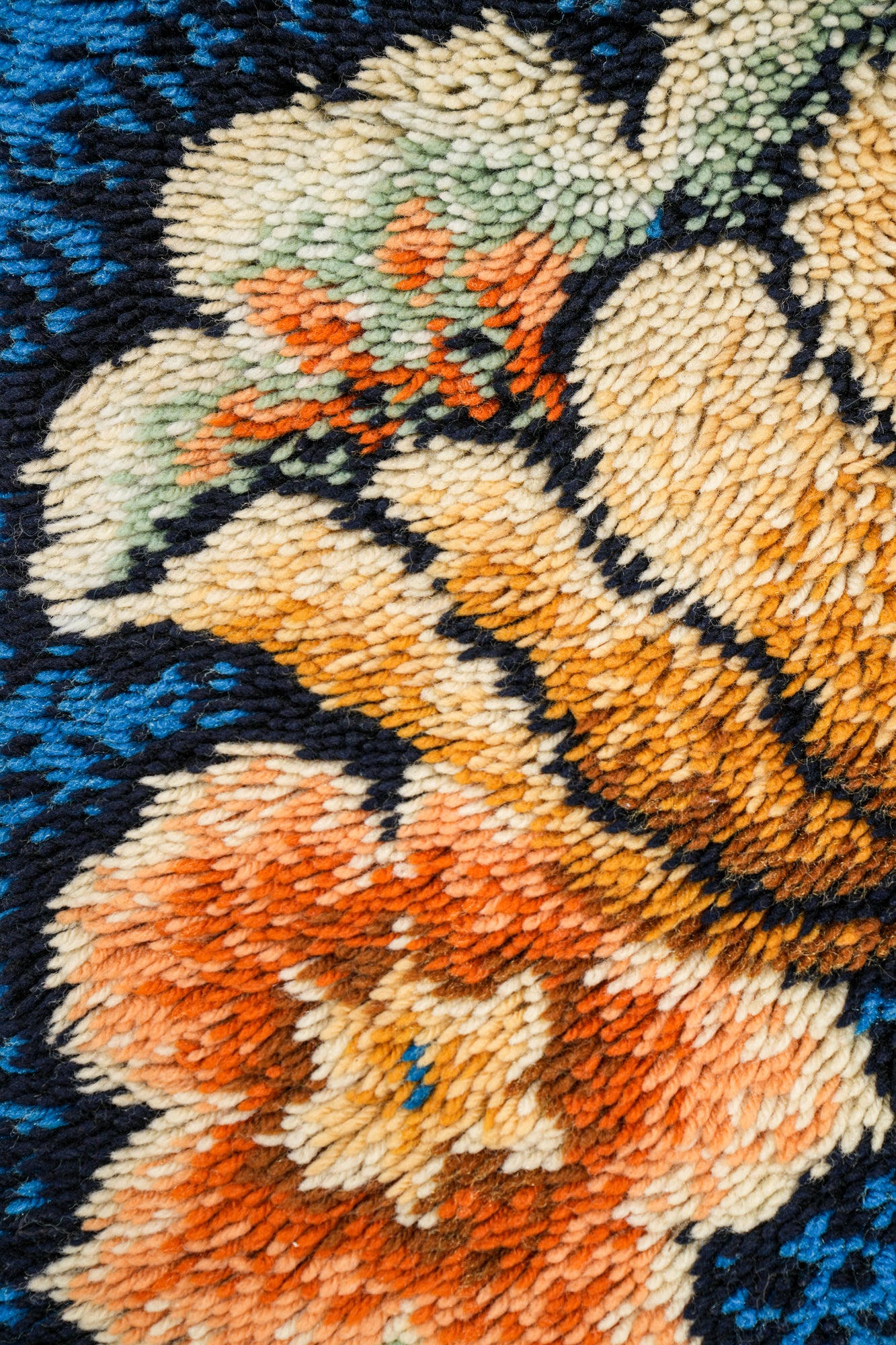 Vintage Scandinavian Rya Rug 4'8" x 2'4"