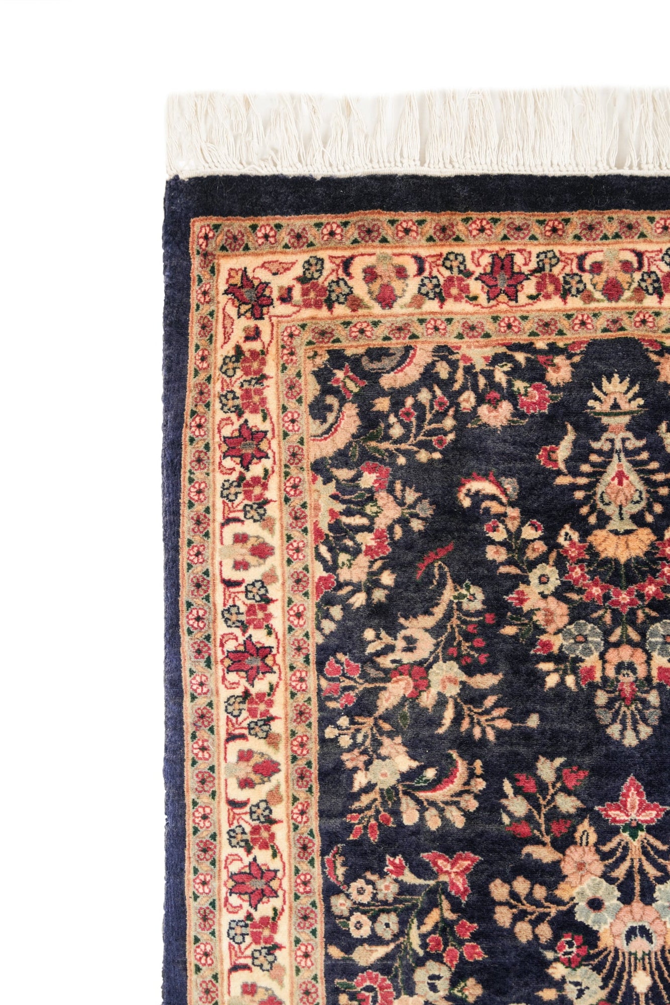 Vintage Pakistani Floral Hallway Rug 23' x 2'6"