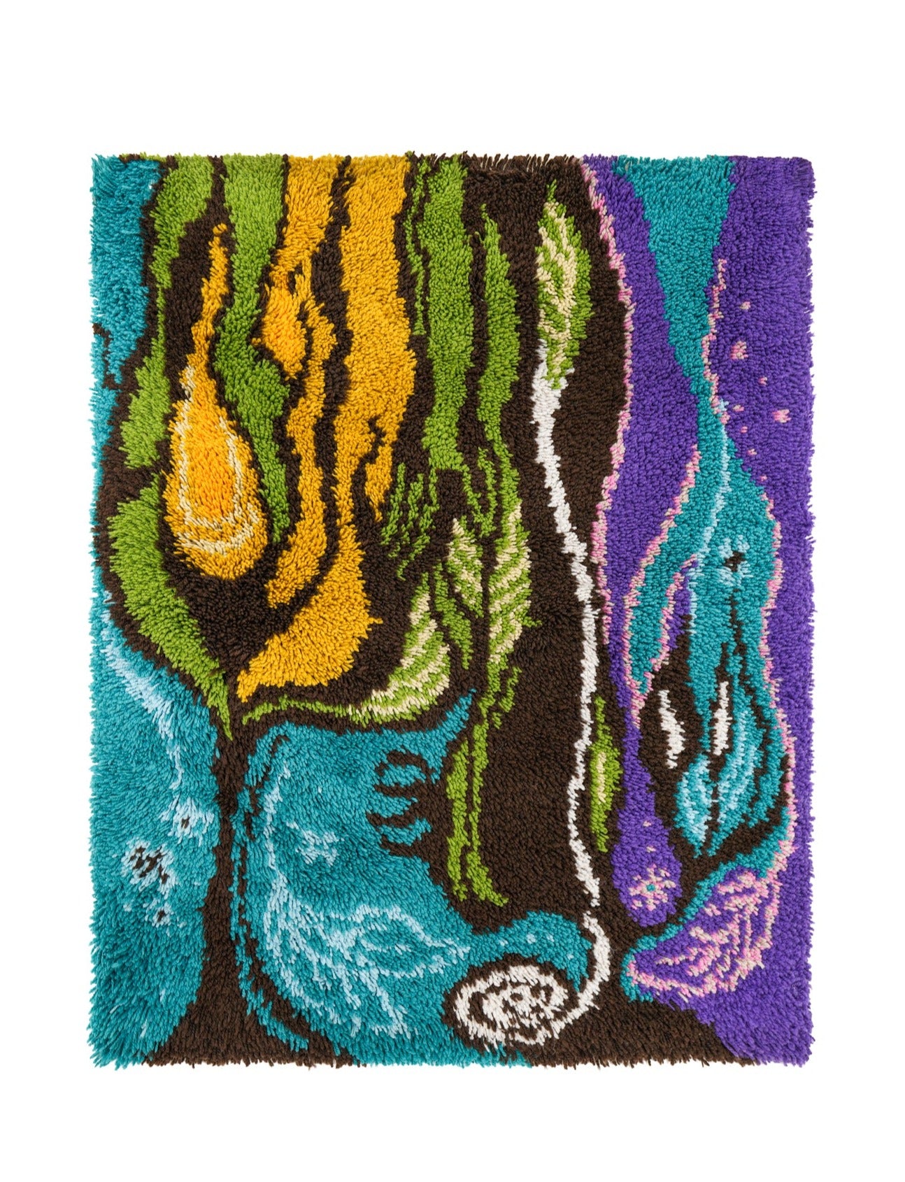 Vintage German Abstract Rug 3'4" x 2'8"