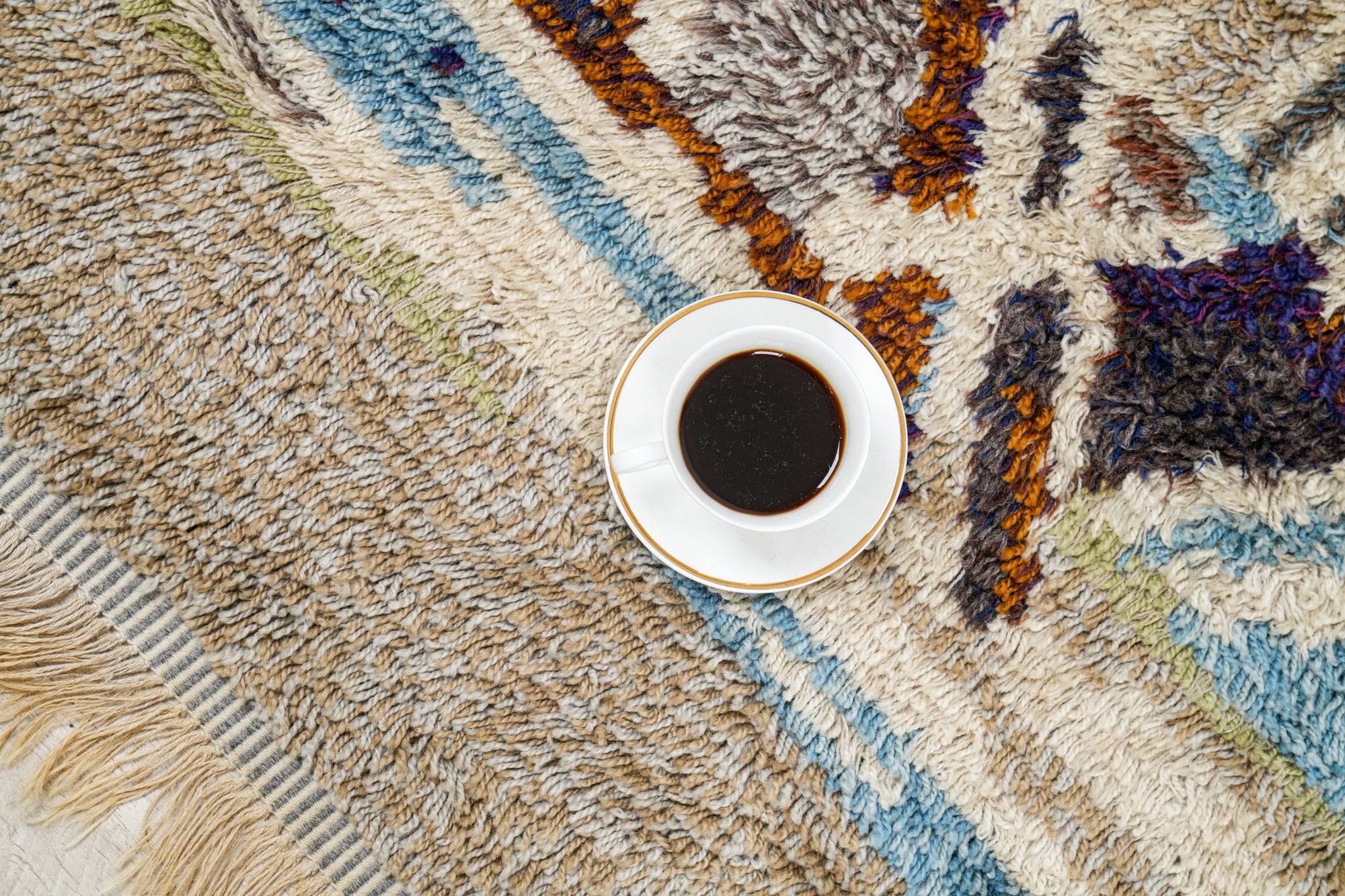 VINTAGE SCANDINAVIAN RYA RUG 4'10" x 2'6"