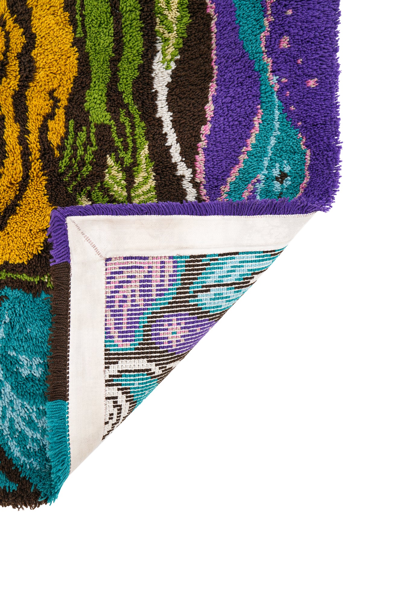 Vintage German Abstract Rug 3'4" x 2'8"