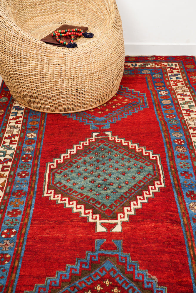 Antique Caucasian Kazak Rug 8'10" x 4'4"