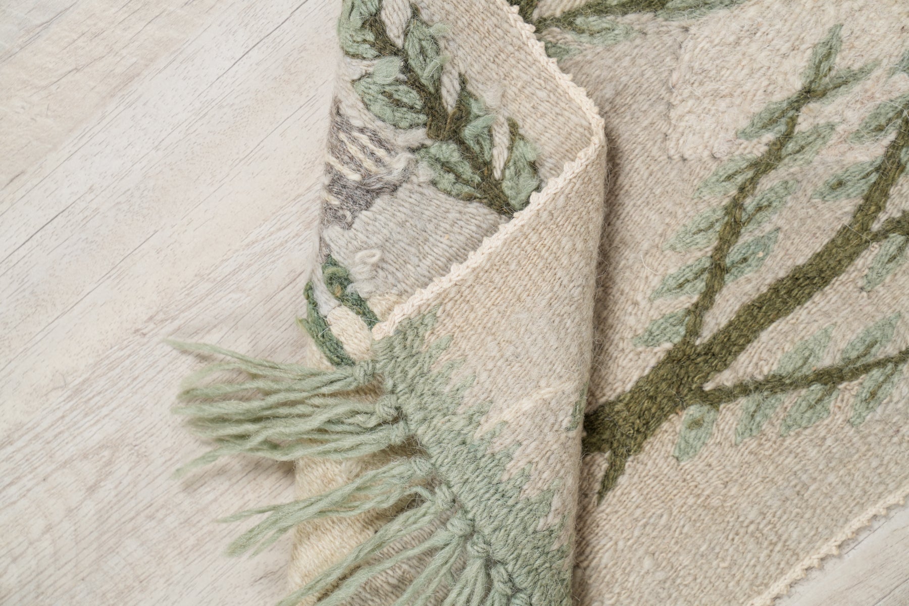 Vintage Swedish Natural Tapestry 1'7" x 1'2"