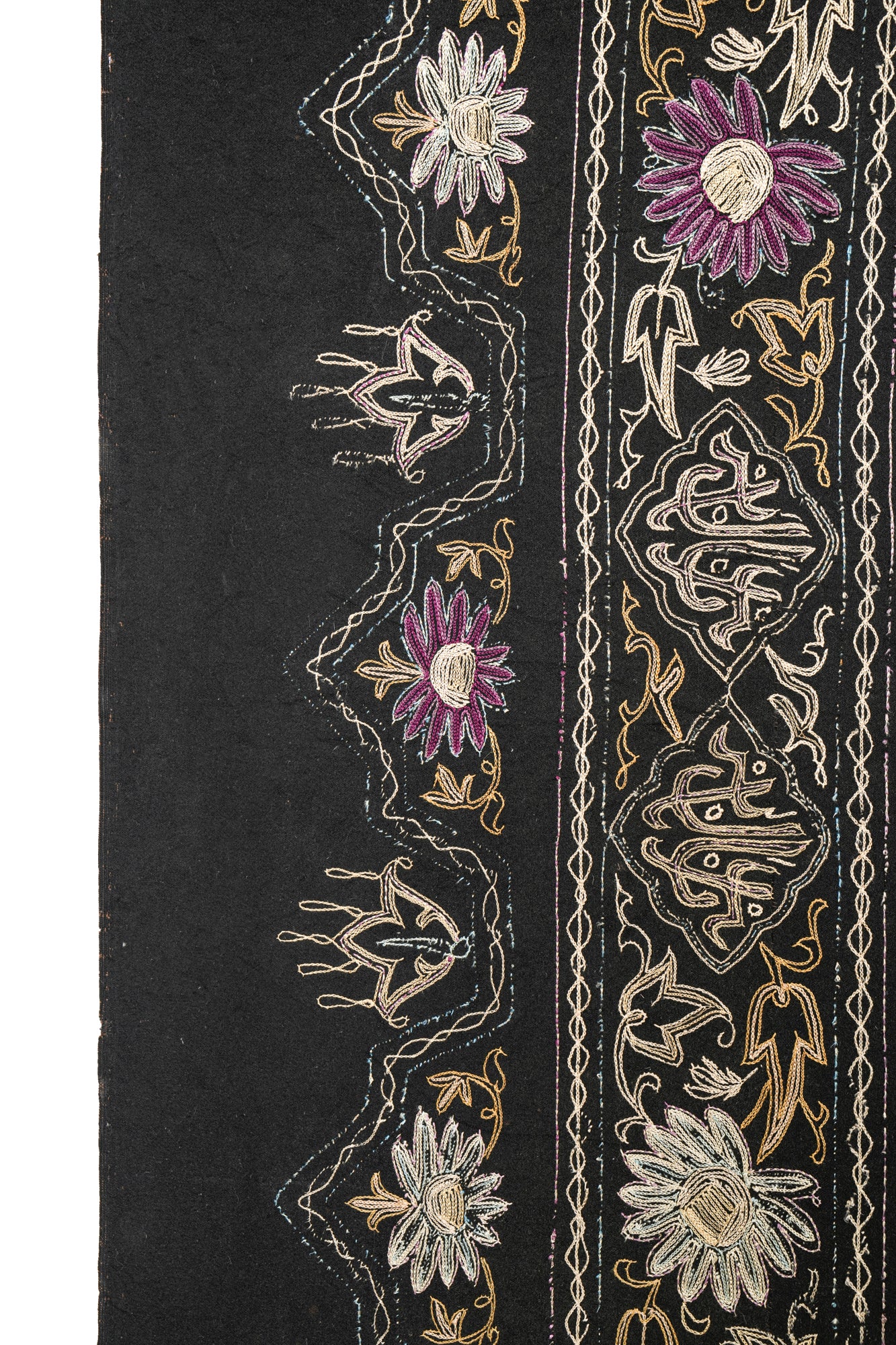 Antique Ottoman Silk Velvet embroidery textile 5' x 5'