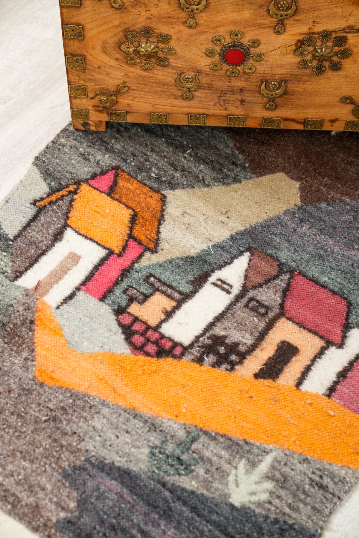 Vintage Ecuadorian landscape tapestry 3'3" x 1'10"