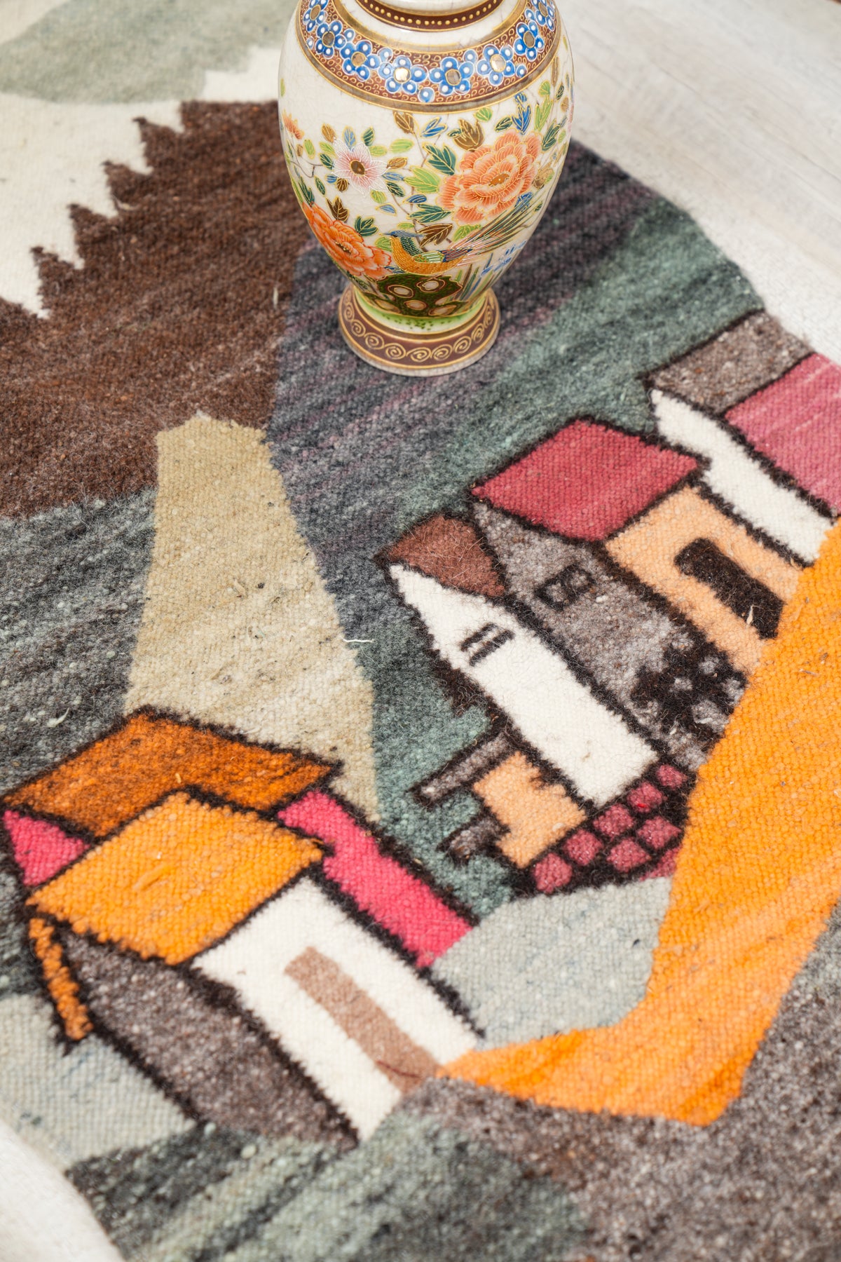 Vintage Ecuadorian landscape tapestry 3'3" x 1'10"