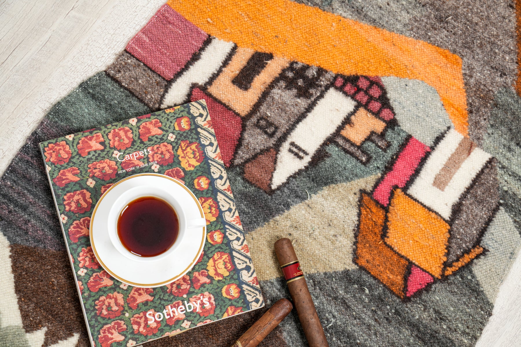 Vintage Ecuadorian landscape tapestry 3'3" x 1'10"