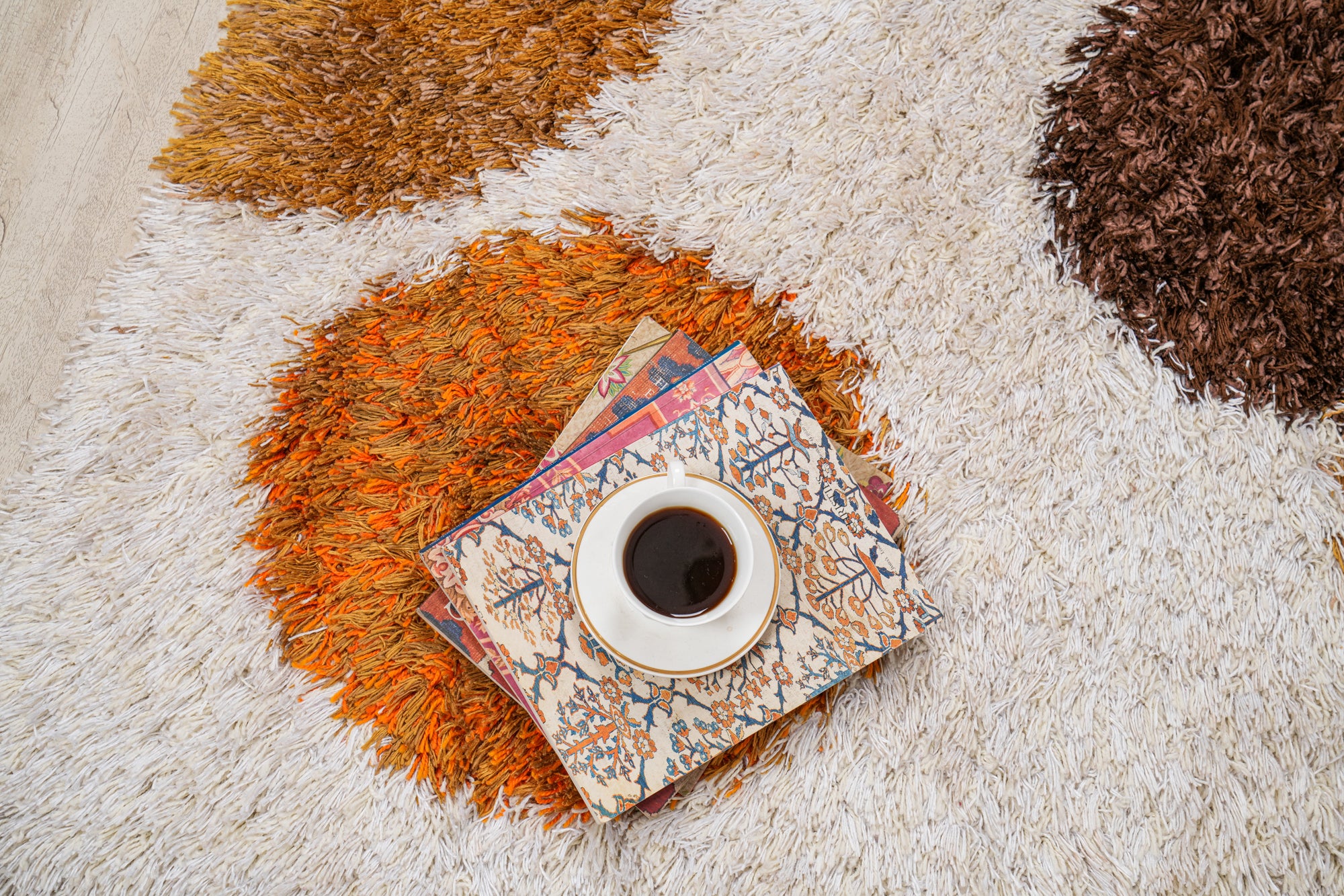 Vintage Scandinavian Shaggy Rya Rug 5'10" x 4'