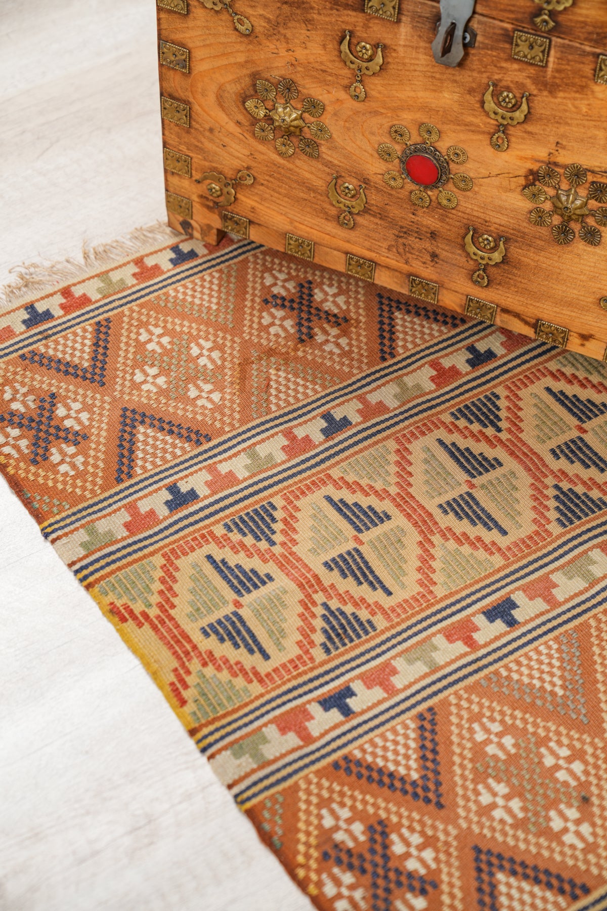 Vintage Scandinavian Folk Textile 2'1" x 1'8"