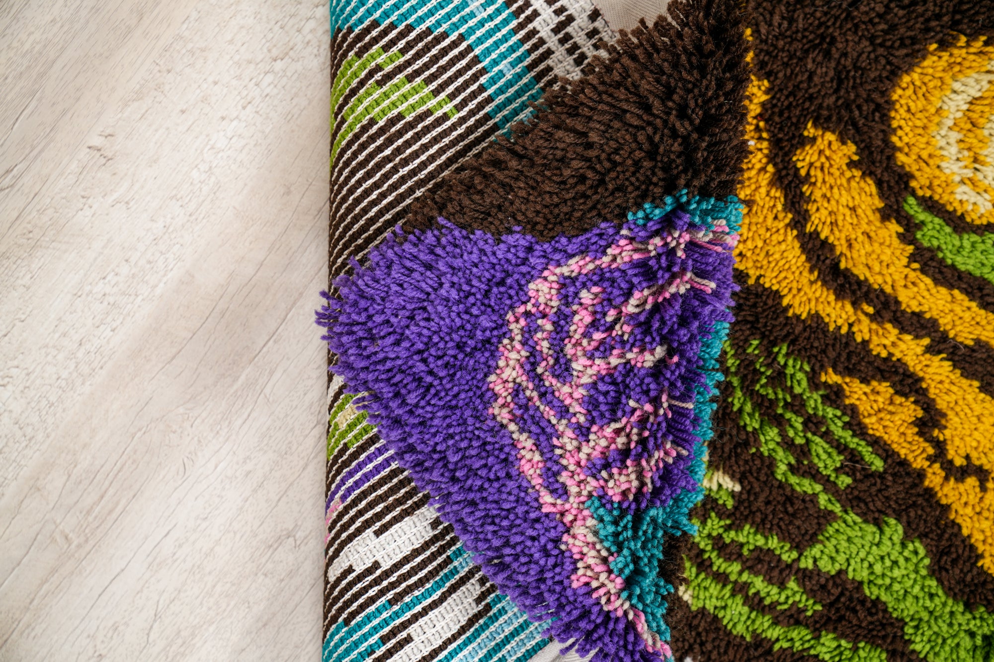 Vintage German Abstract Rug 3'4" x 2'8"