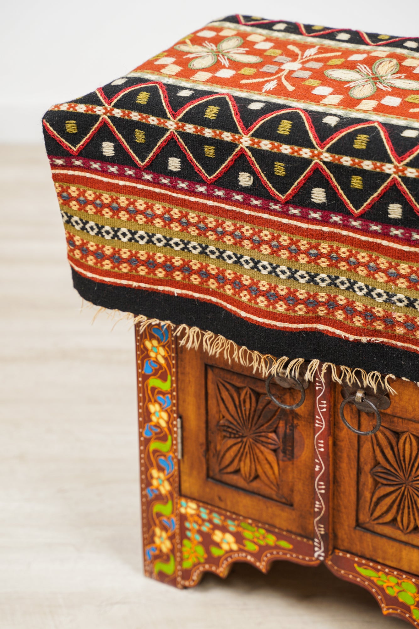 Vintage Scandinavian Embroidered Textile 2'5" x 1'10"