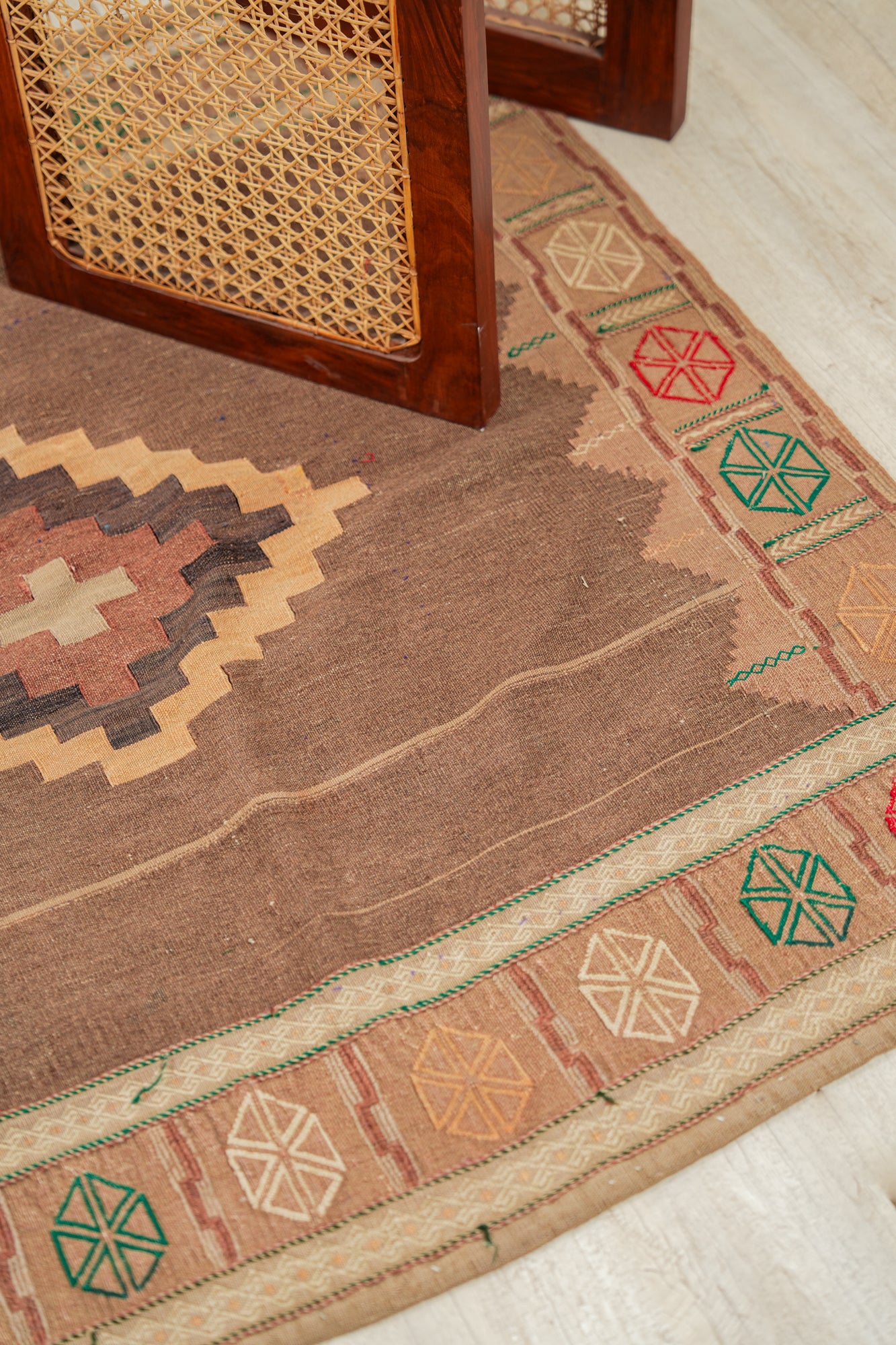 Vintage Turkmenistan Sofreh Kilim 4' x 4'