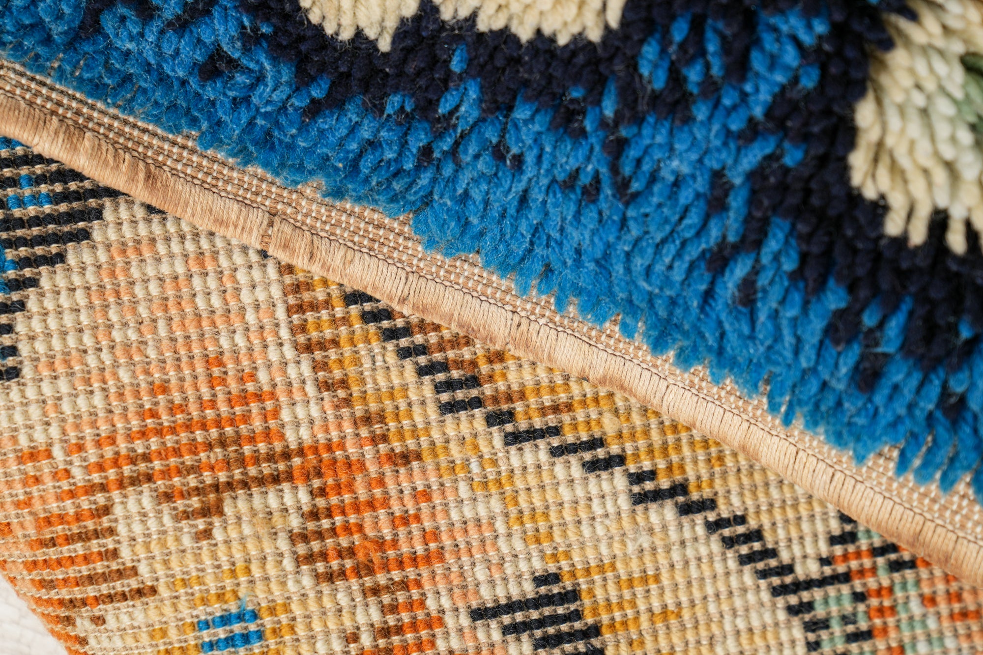 Vintage Scandinavian Rya Rug 4'8" x 2'4"