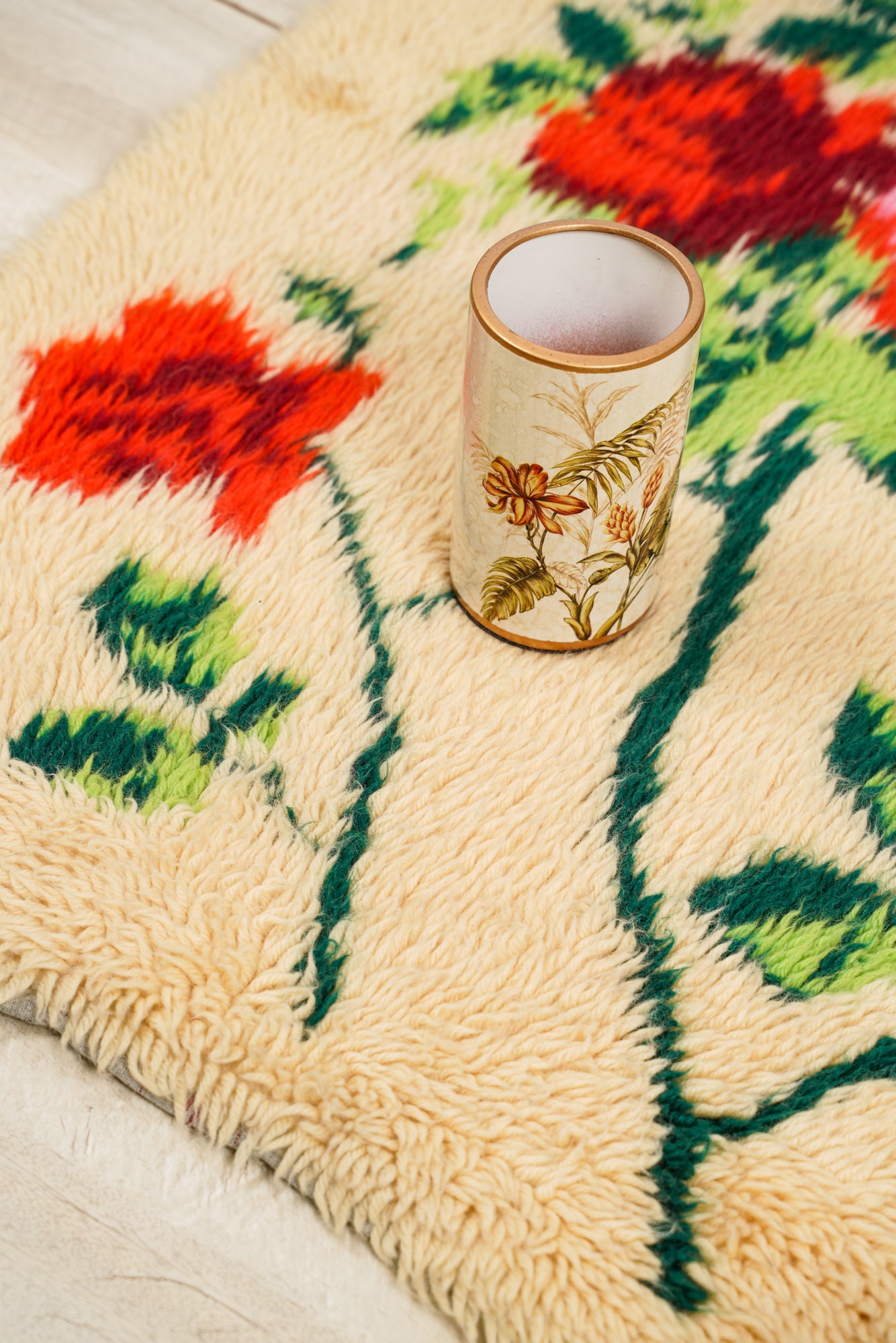 Vintage Turkish Angora Shaggy Rug 3' x 2'2"