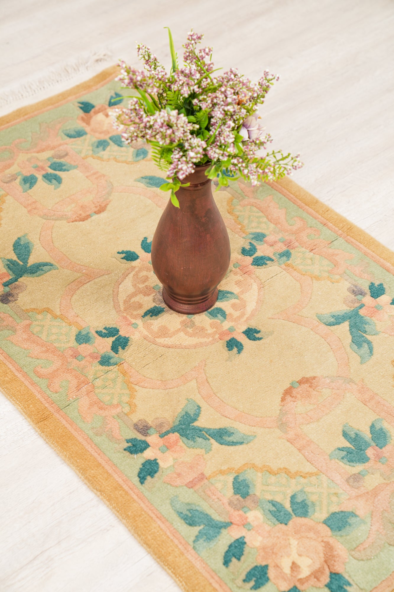 Vintage Oriental floral Rug 4' x 2'3"