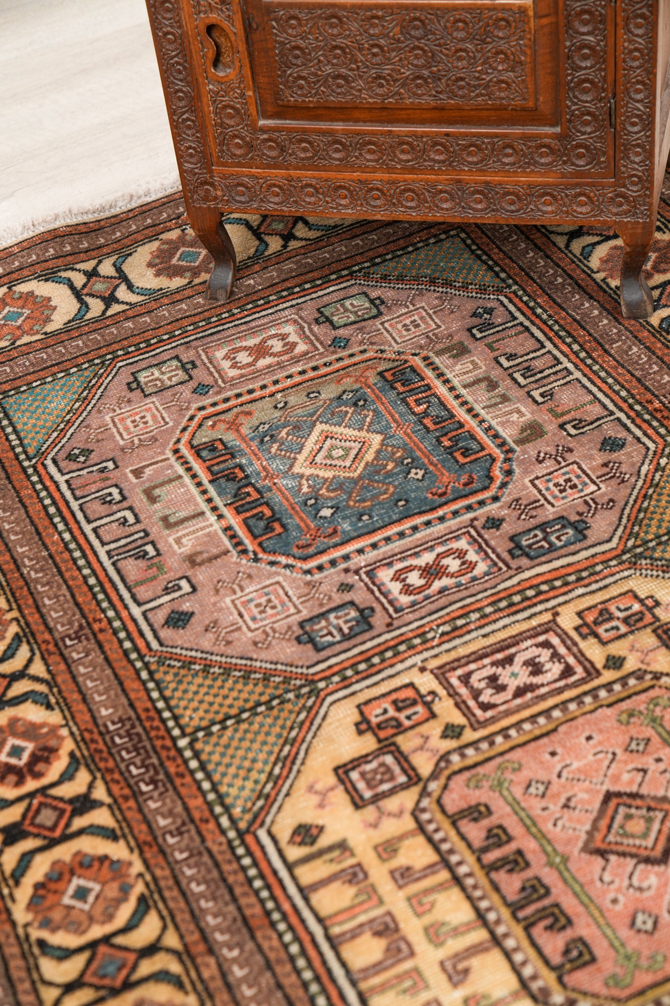Vintage Turkish Shirvan Rug 5'10" x 3'2"
