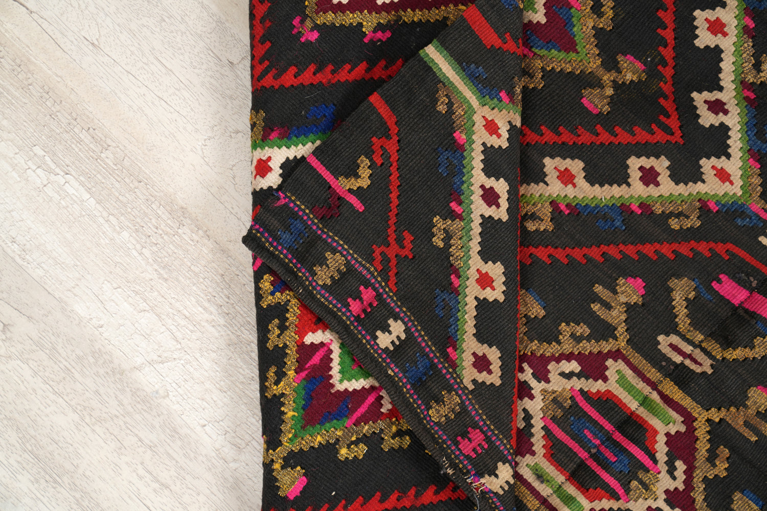 Vintage Macedonian Futa Textile 1'10" x 2'