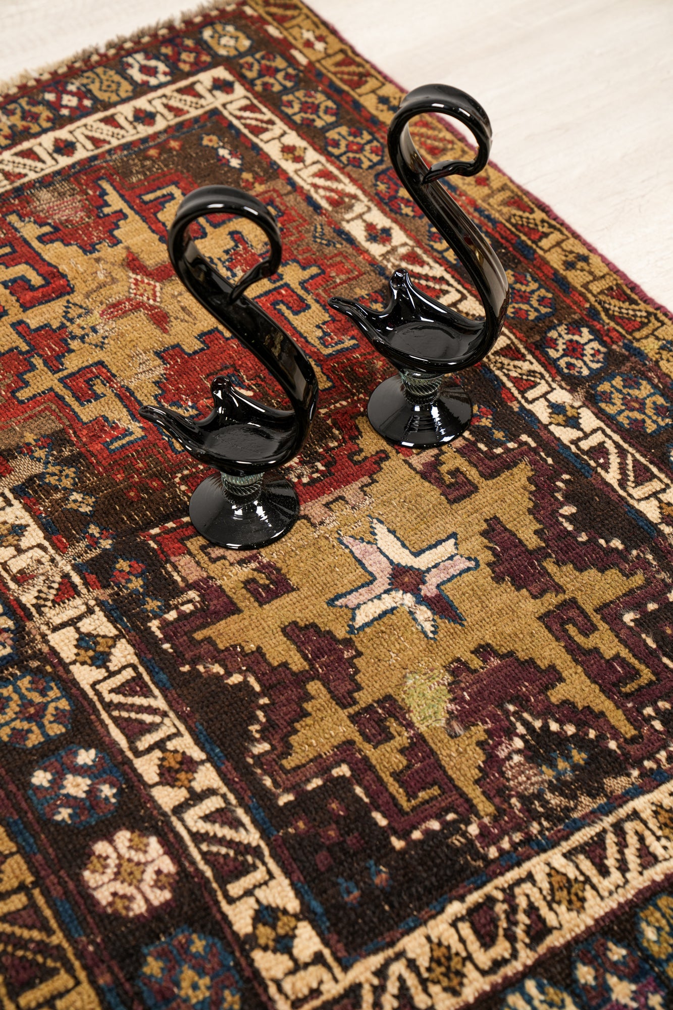 Antique Caucasian Lesghi Rug 3'7" x 2'7"