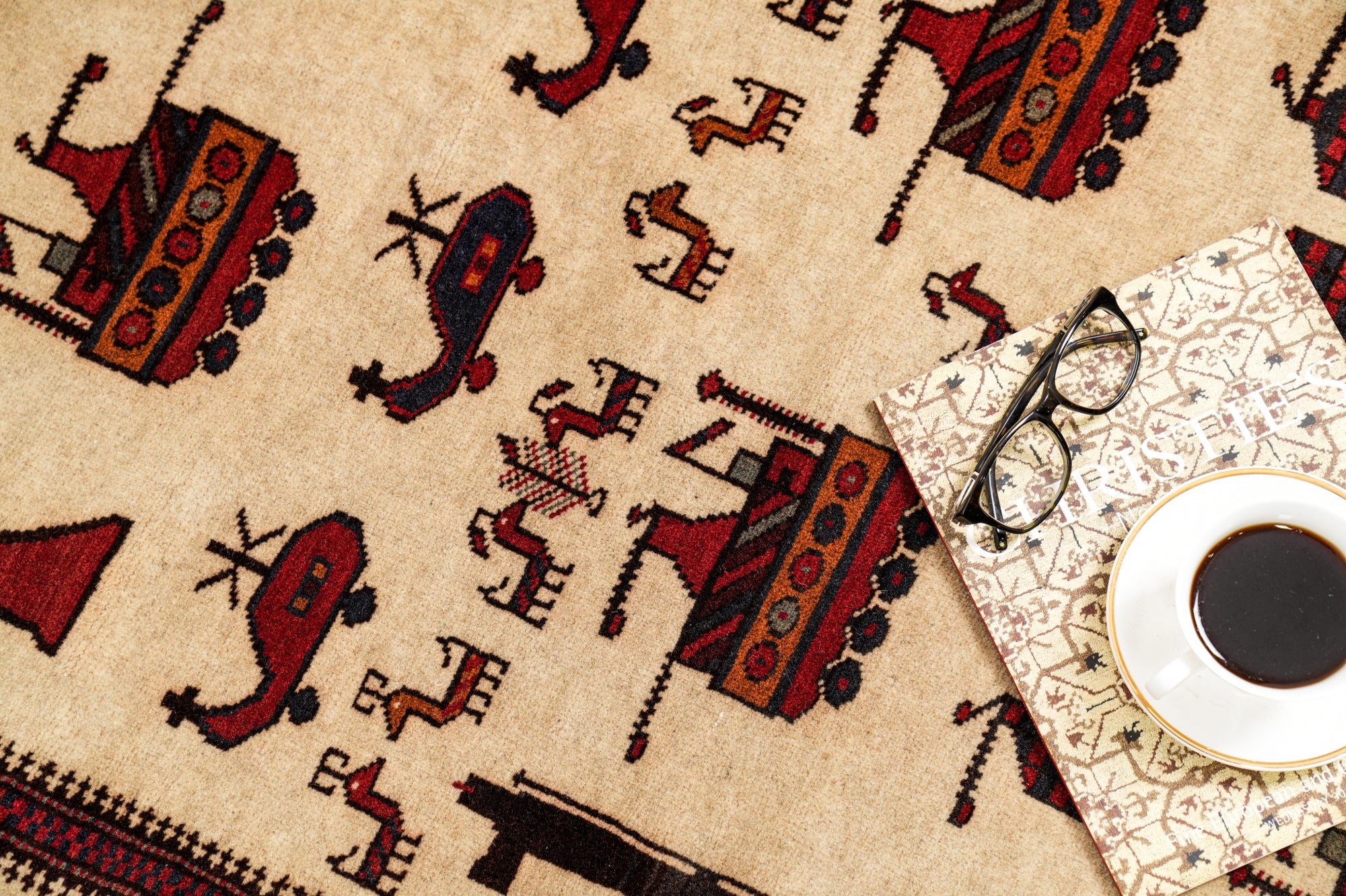 Vintage Baloch Tribal Rug 4'8" x 3'