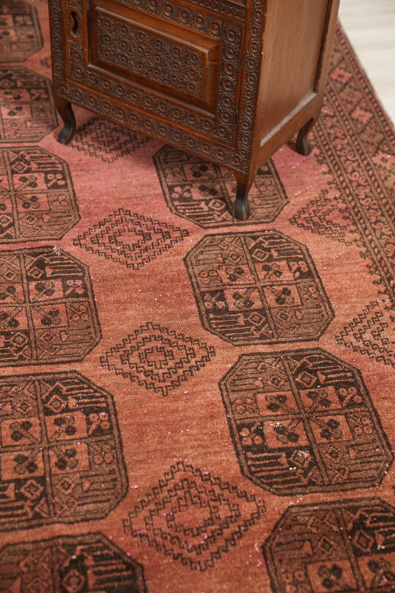 Vintage Turkoman Elephant Foot Rug 7' x 4'10"