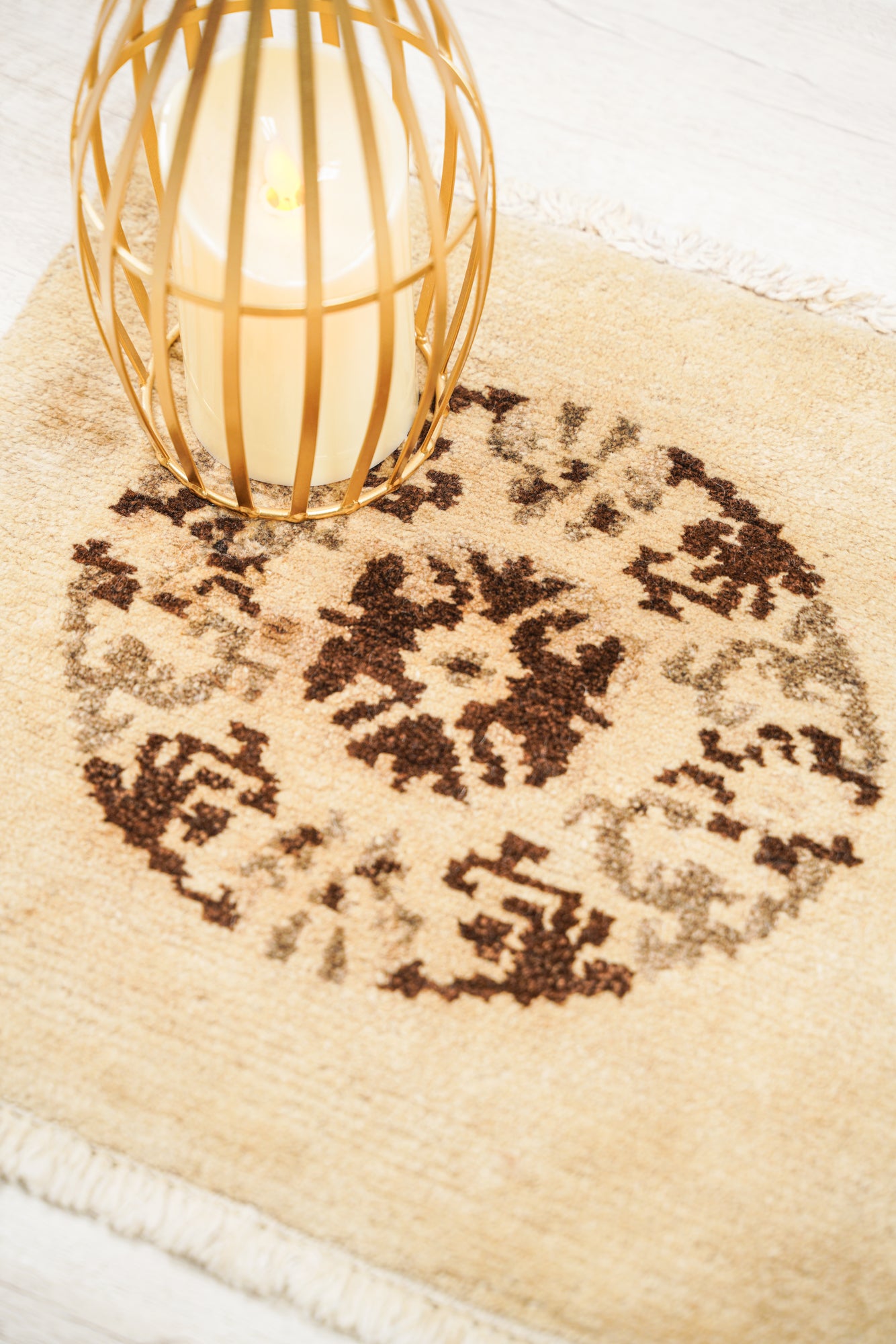 Vintage Tibetan Table Rug 1'3" x 1'2"