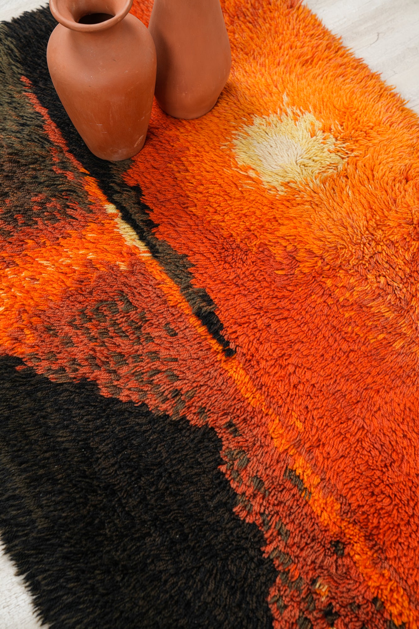 Vintage Scandinavian Rya Rug 3'9' x 2'6" (SUNSET)