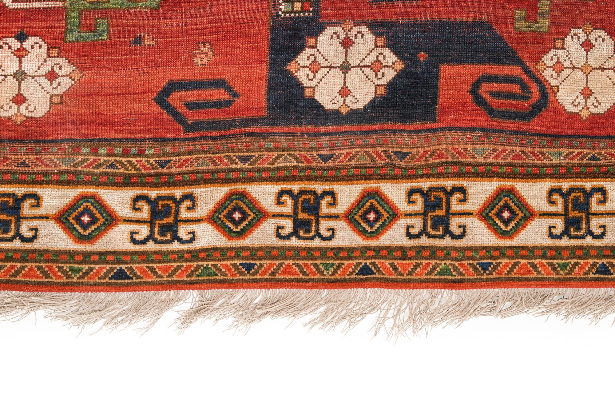 Antique Caucasian Pinwheel Kazak Rug 9'10" x 6'1"