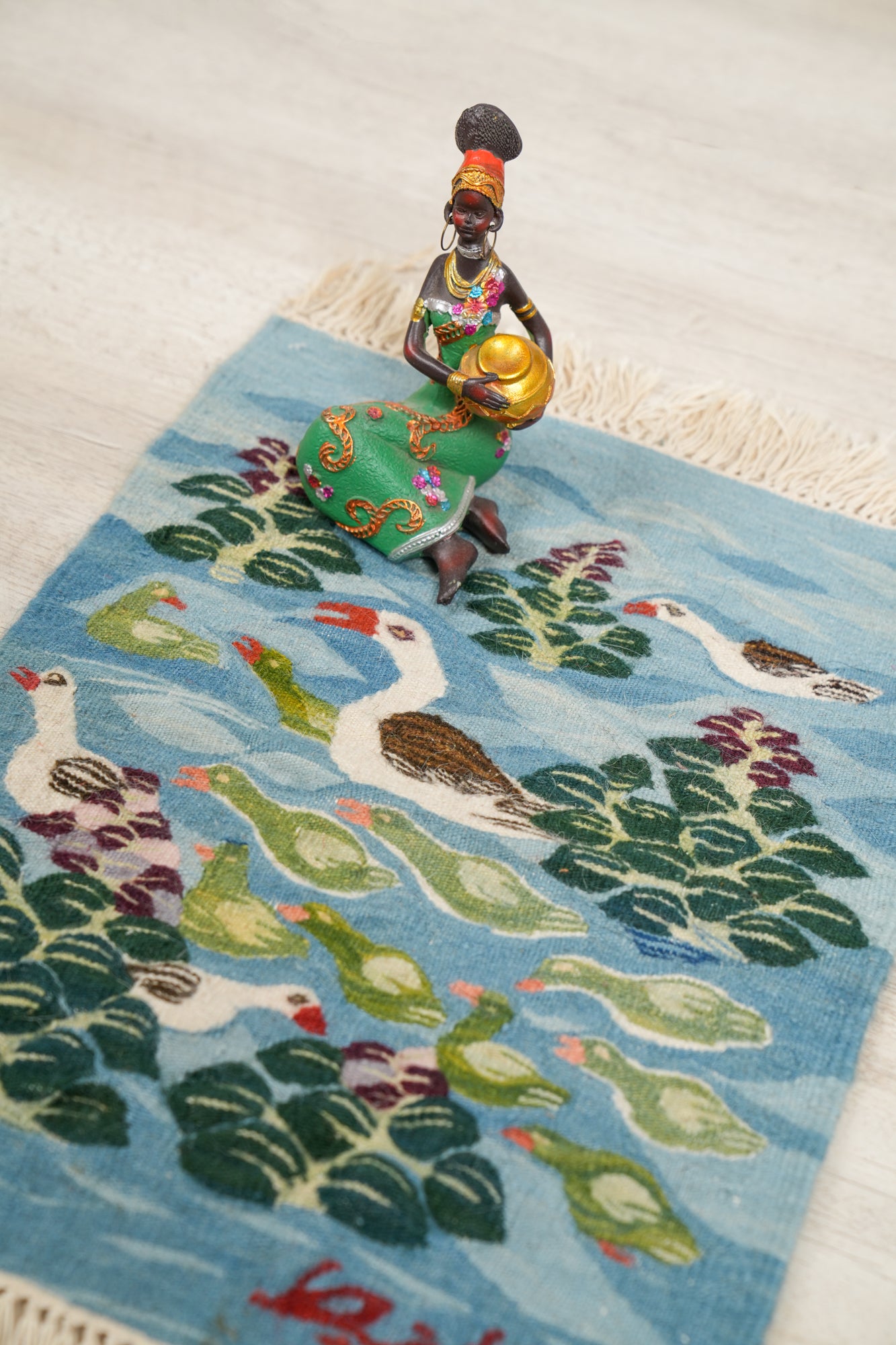 Vintage Egyptian Harrania Tapestry 1'4" x 1'1"