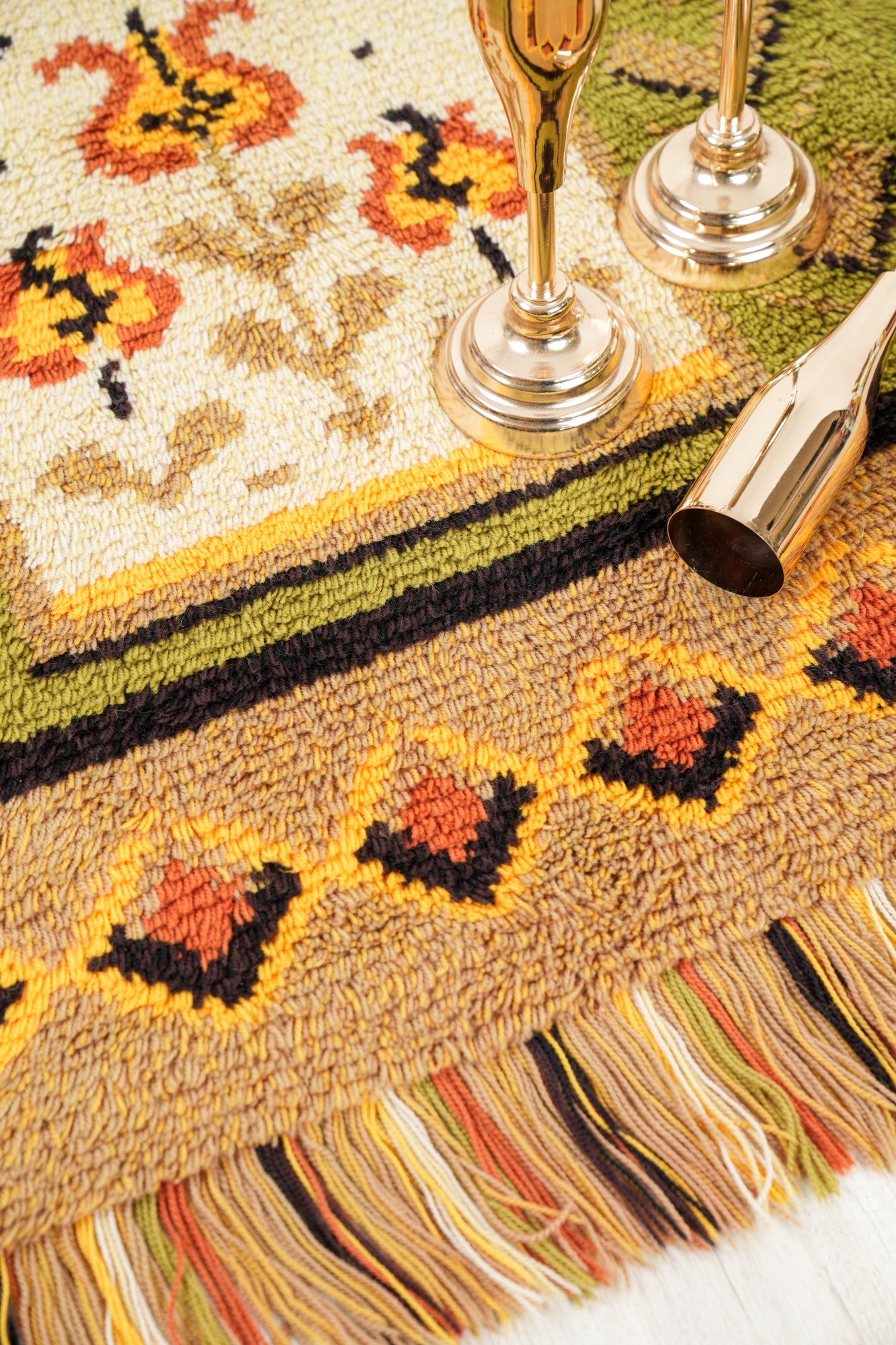 Vintage Scandinavian Rya Rug 4'1" x 2'10"