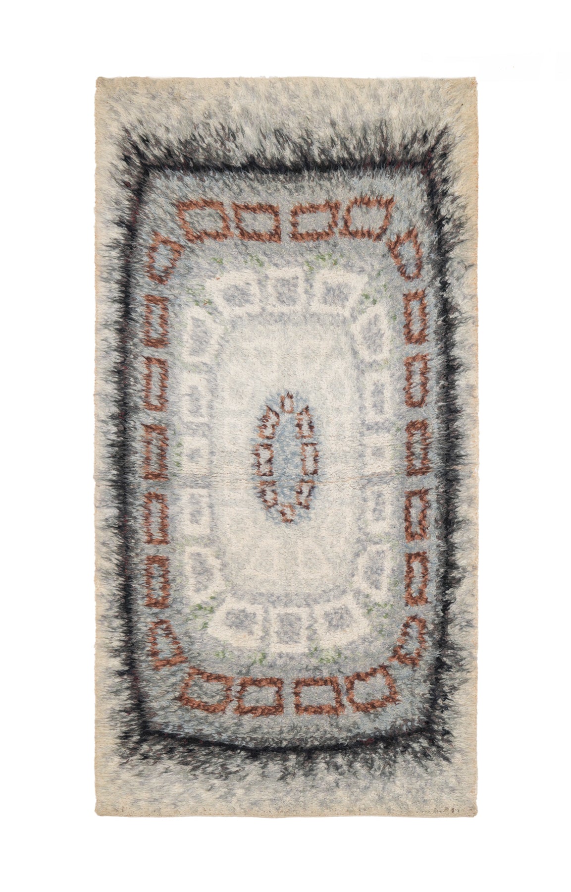 Vintage Scandinavian Rya Loom Rug 4' x 2'2"