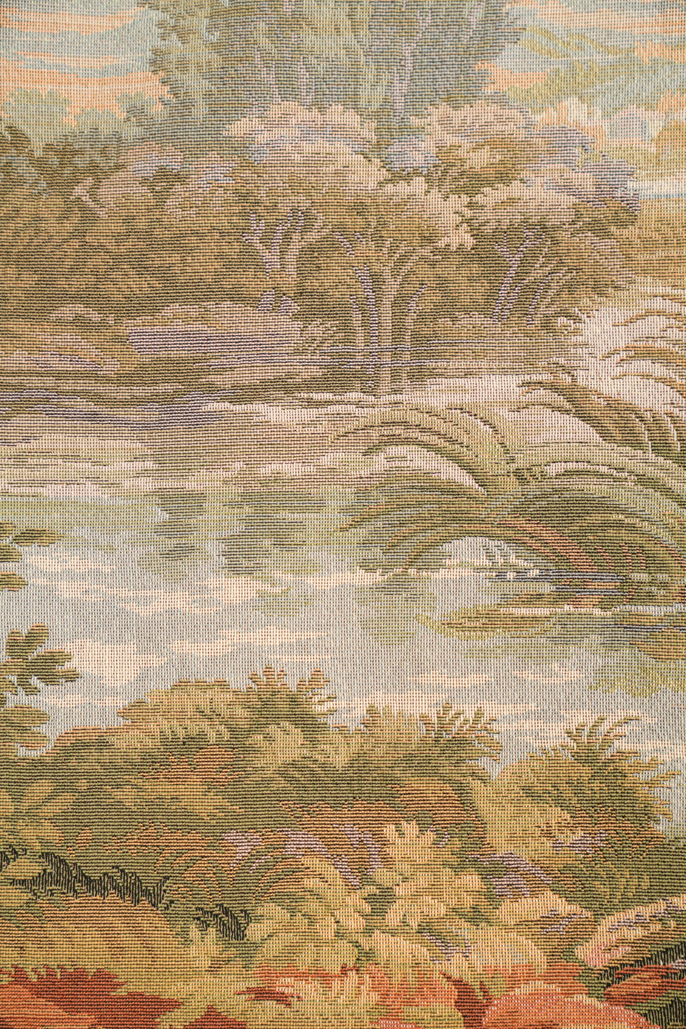 Vintage European loom Tapestry 2'7" x 2' (old mill)