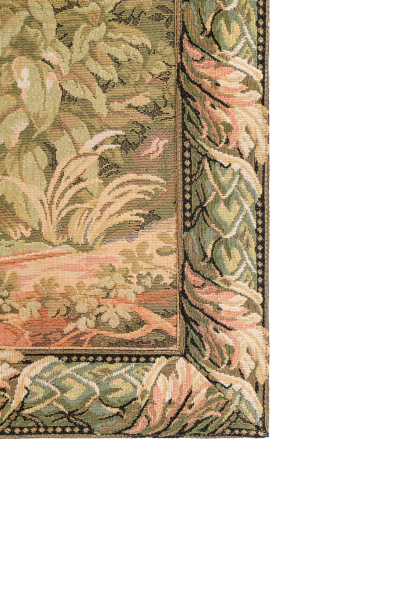 Vintage European loom Tapestry 2'7" x 2' (old mill)