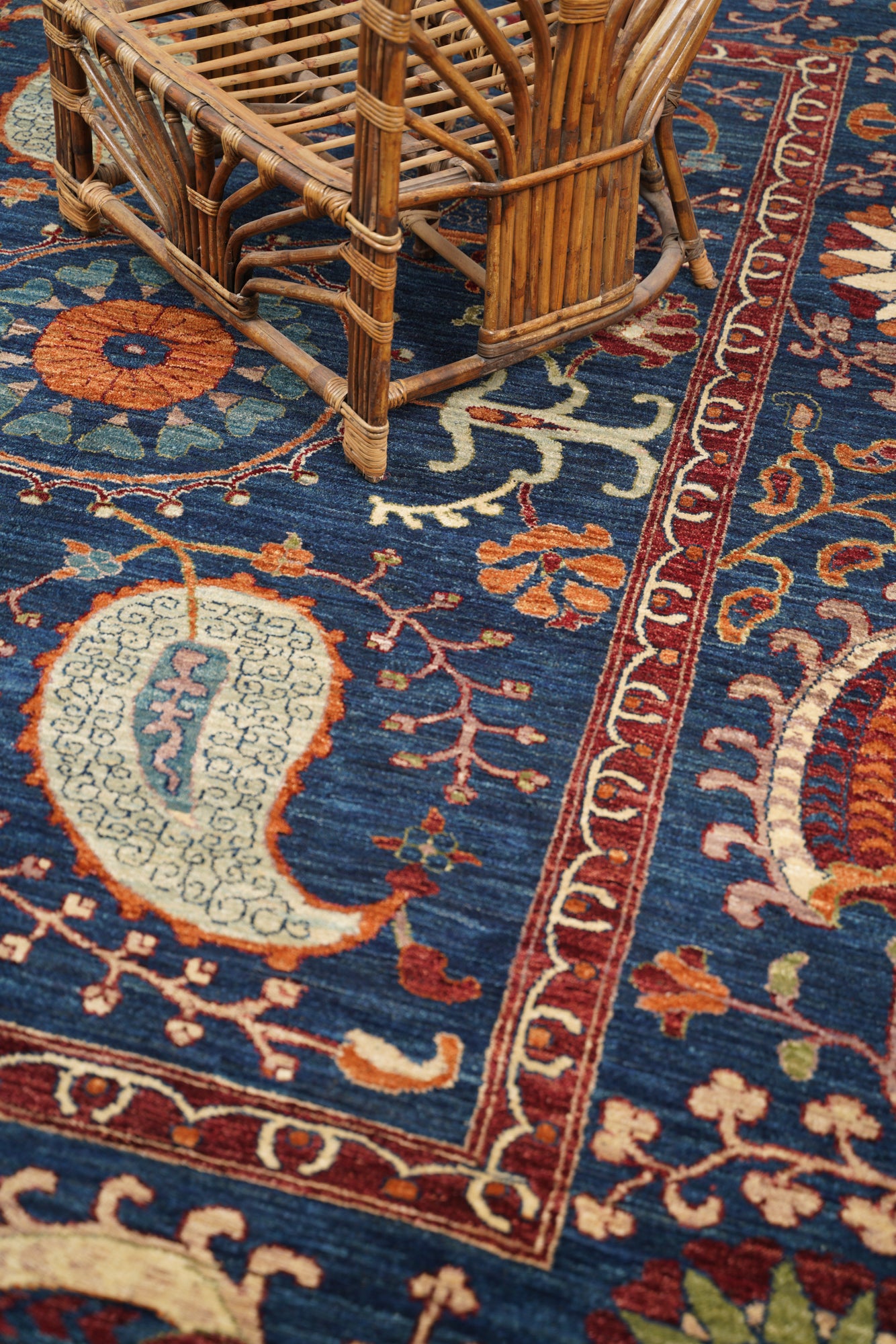 Modern Afghan Suzani Rug 10' x 8'1"
