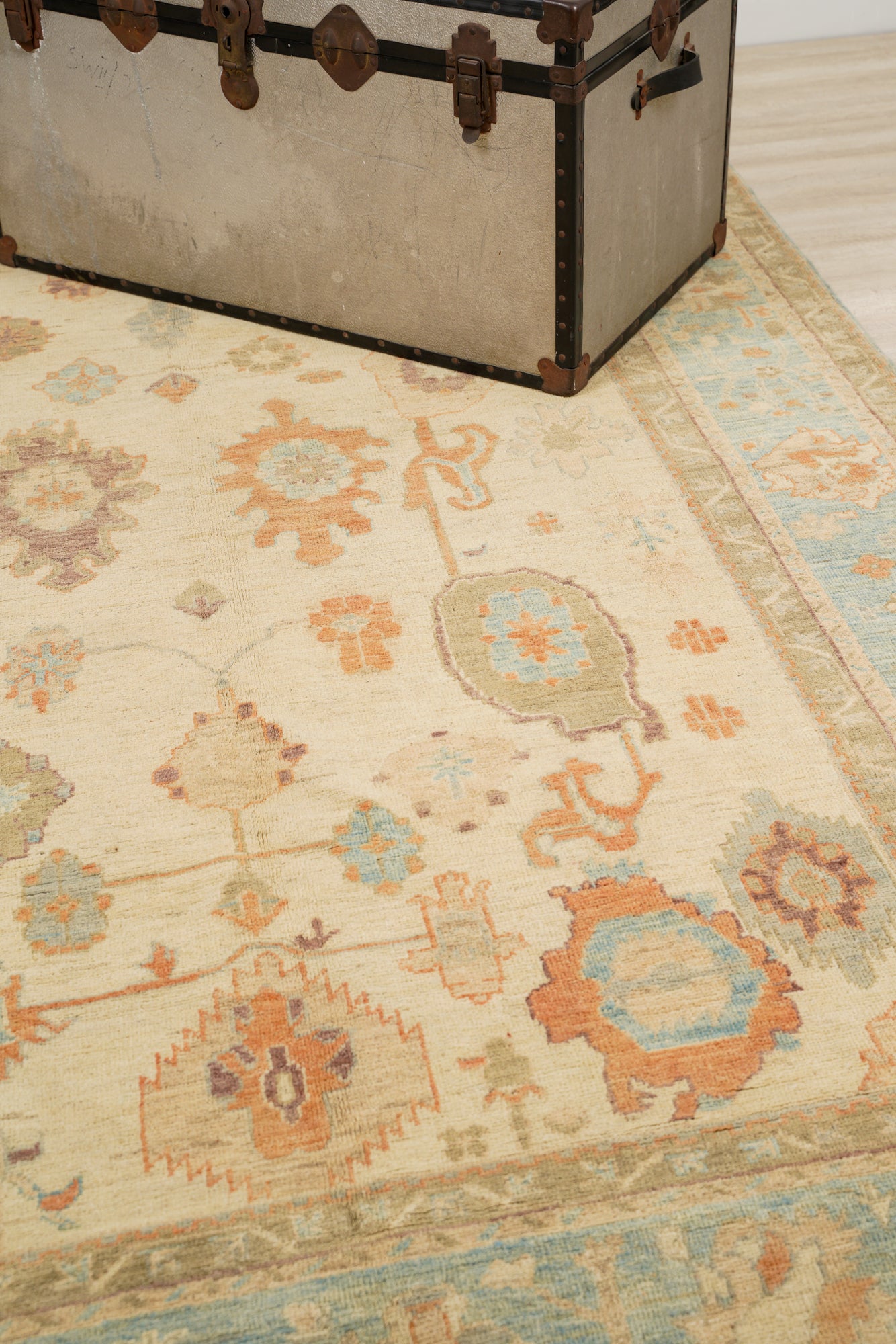 Modern Afghan Oushak Rug 8'6" x 6'