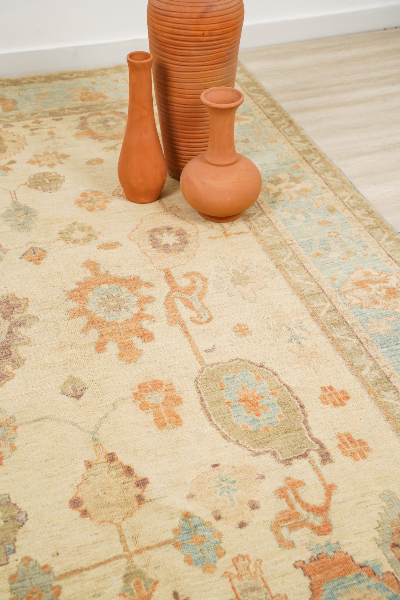 Modern Afghan Oushak Rug 8'6" x 6'