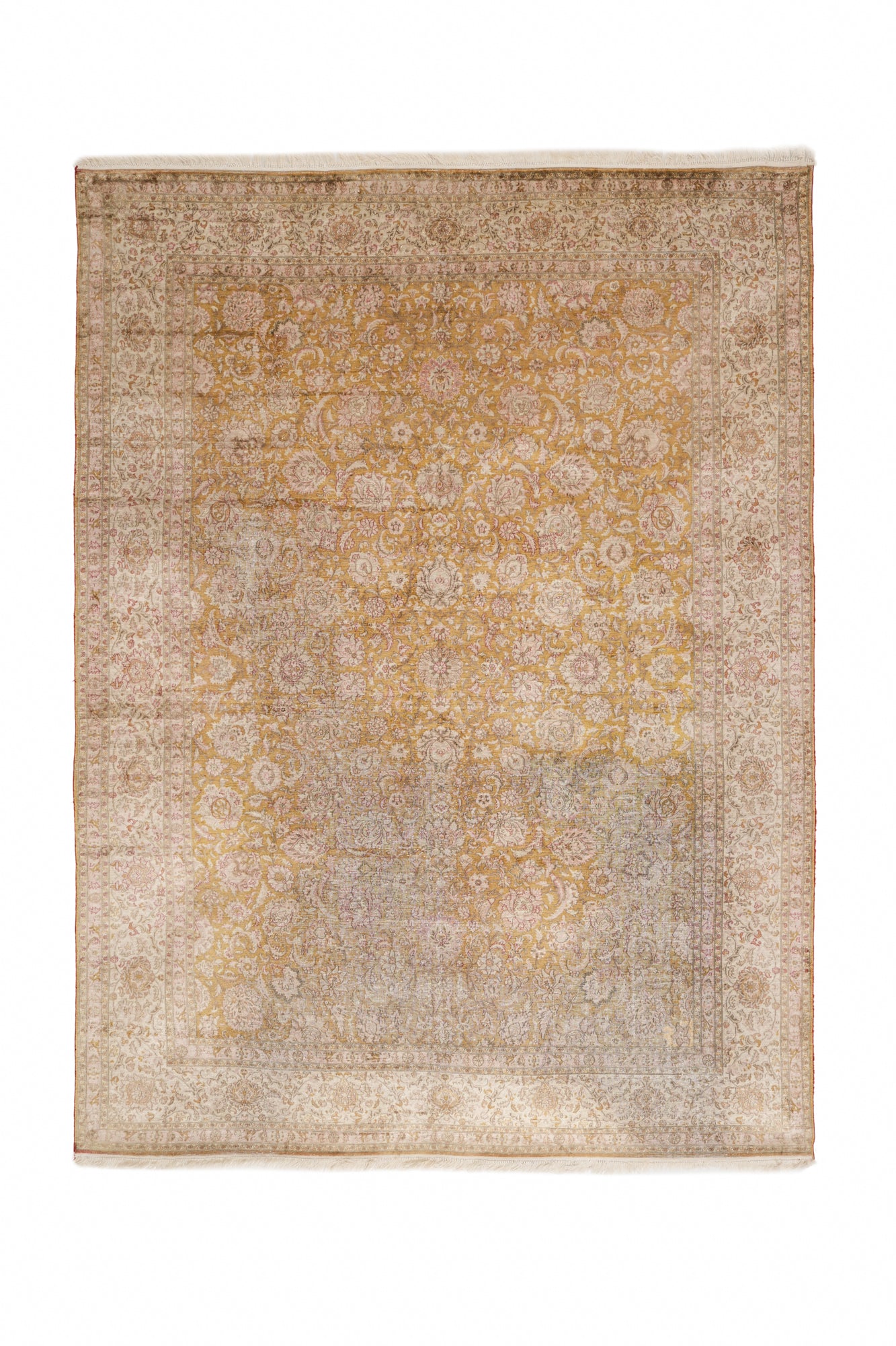 Vintage Kashmiri Floral Silk RUG 11' X 8'