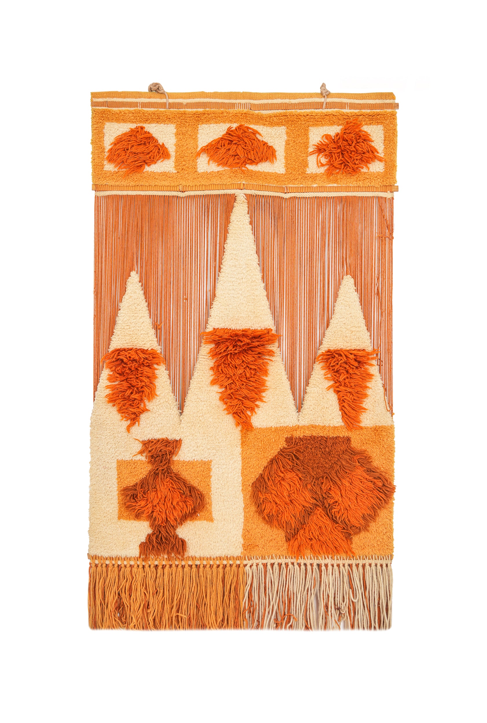 Vintage scandinavian Fiber Art Textile 4'4" x 3'