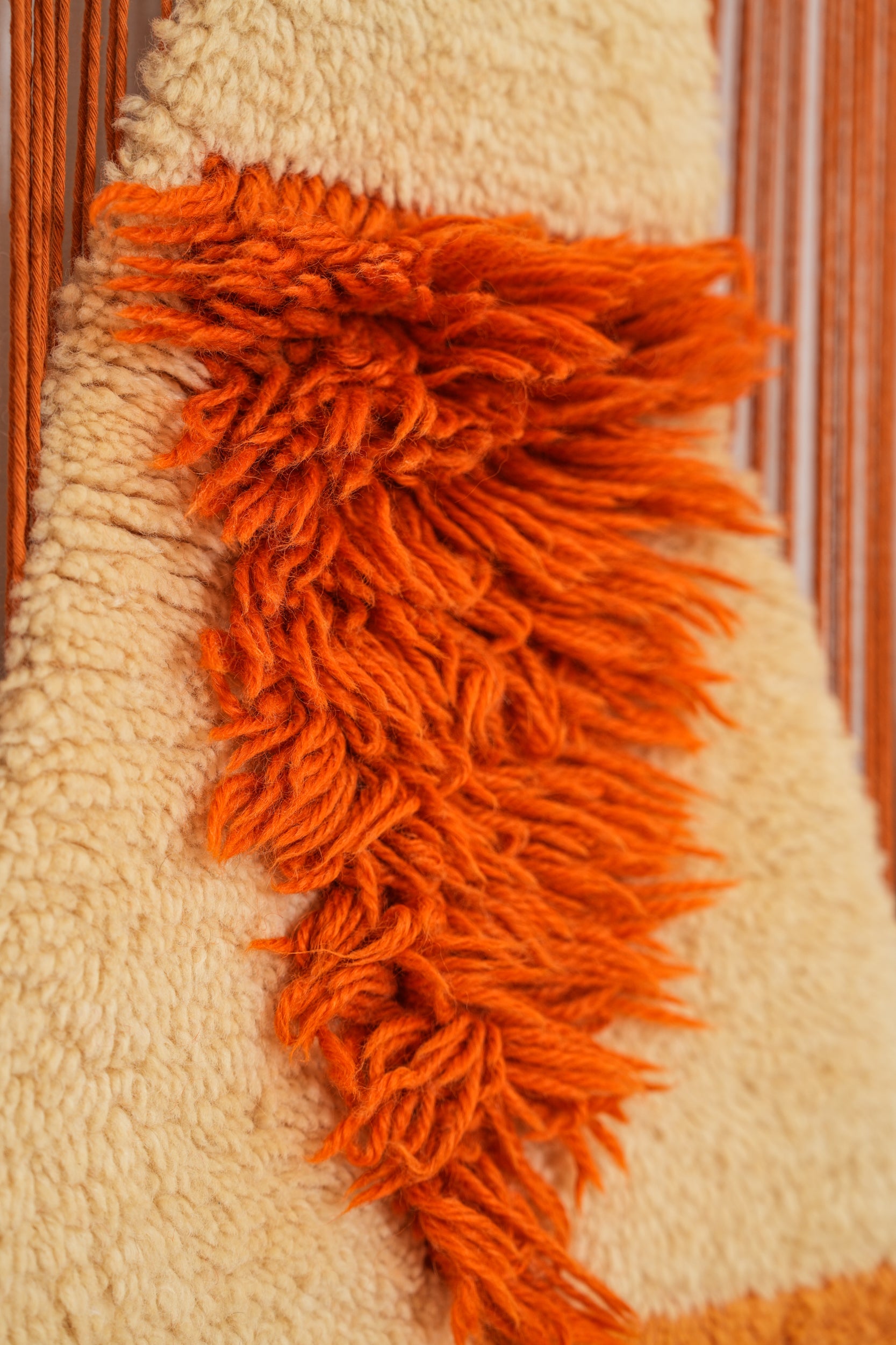 Vintage scandinavian Fiber Art Textile 4'4" x 3'