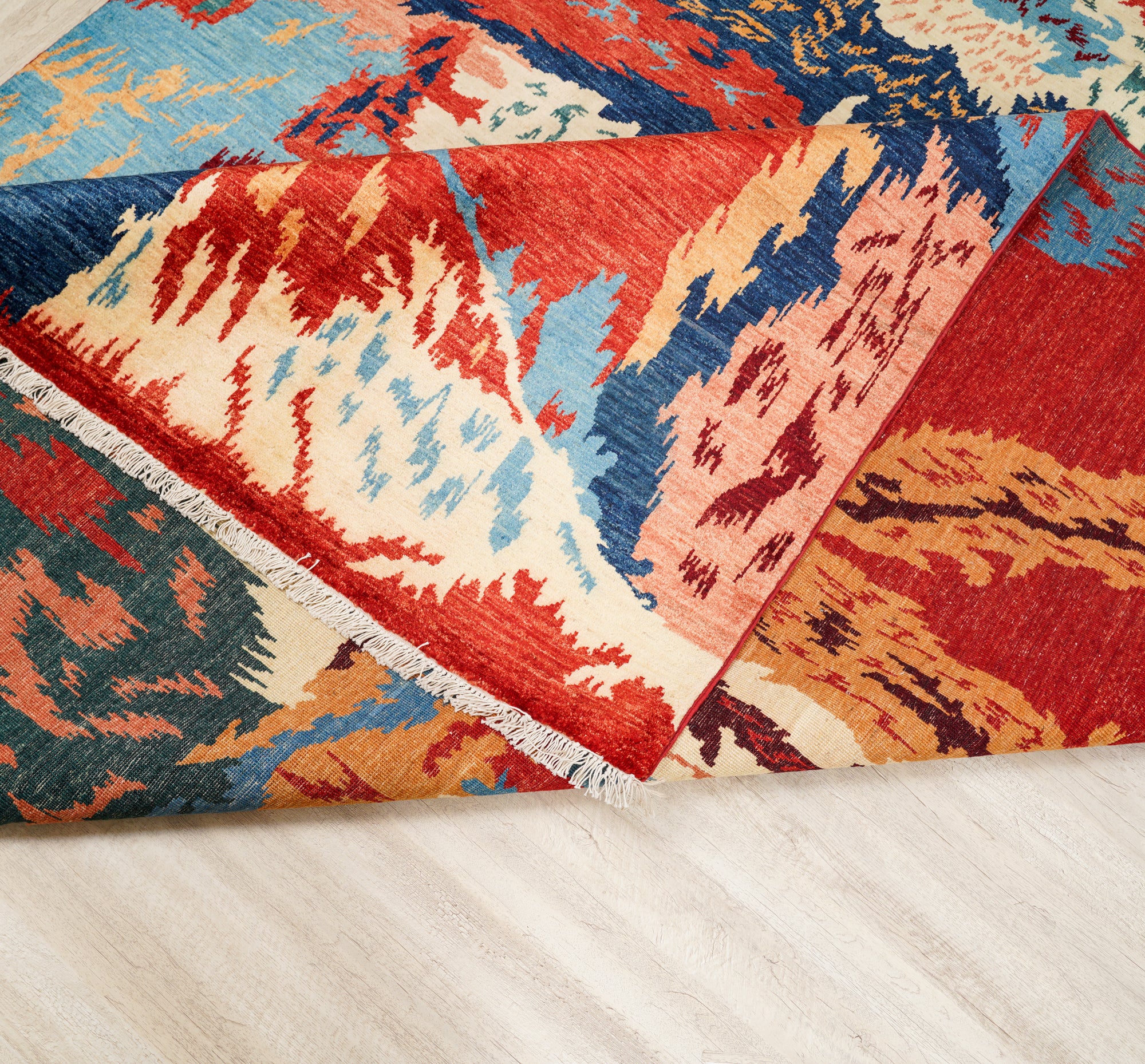 Modern Afghan Abstract Rug 9'10" x 8'2"