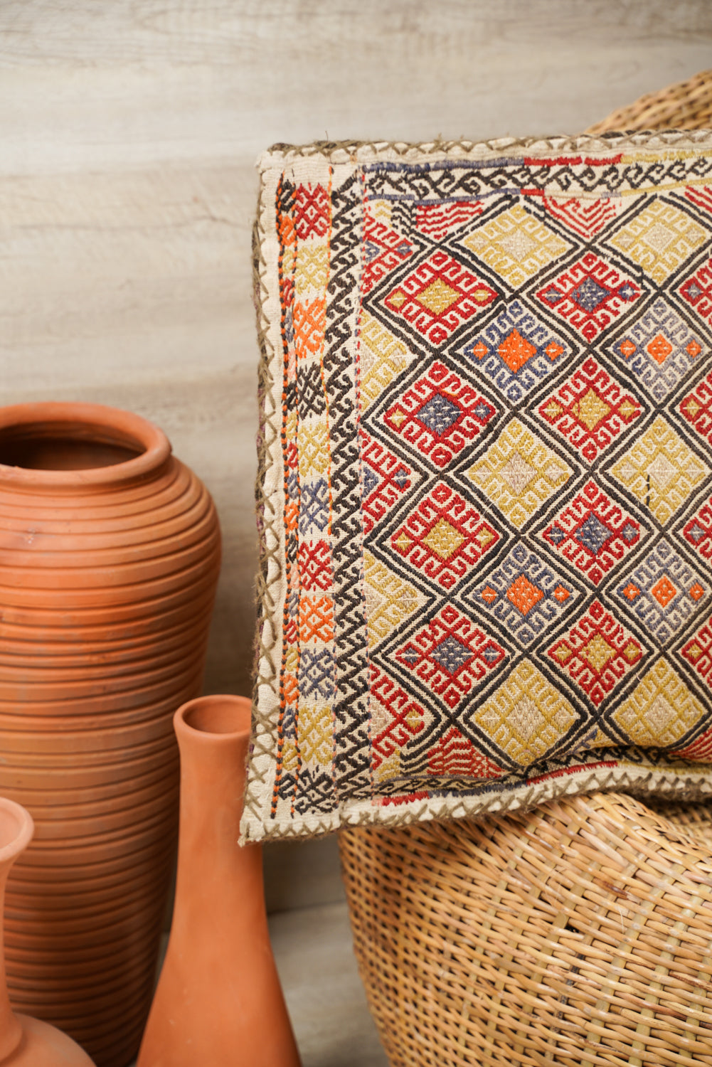 Vintage Anatolian Lumbar Pillow Cover 35" x 19"