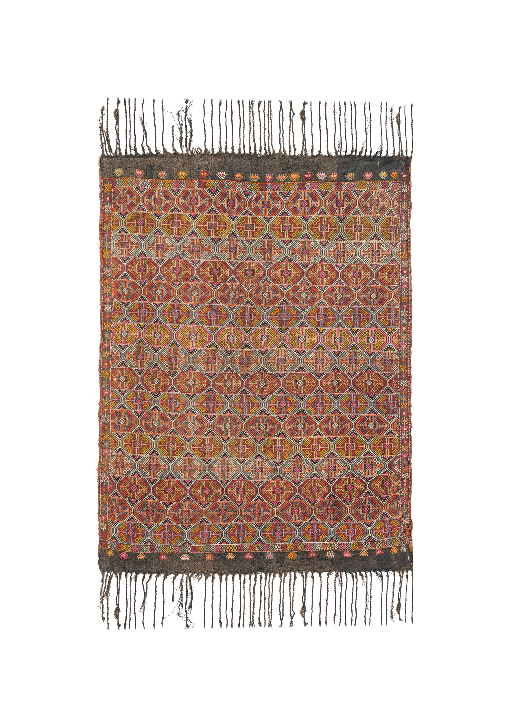 Antique Anatolian Verneh textile 4'10" X 3'8"