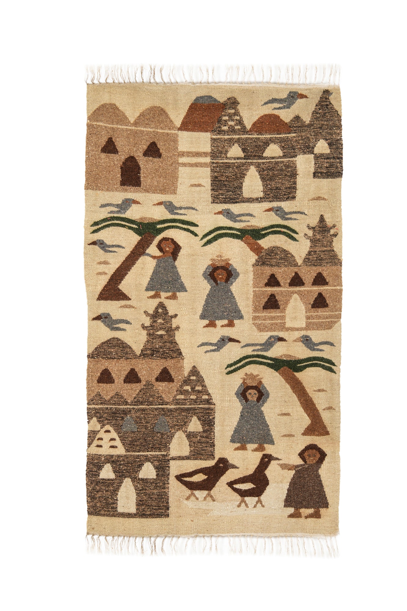 Vintage Egyptian Tapestry 4'4" X 2'6"