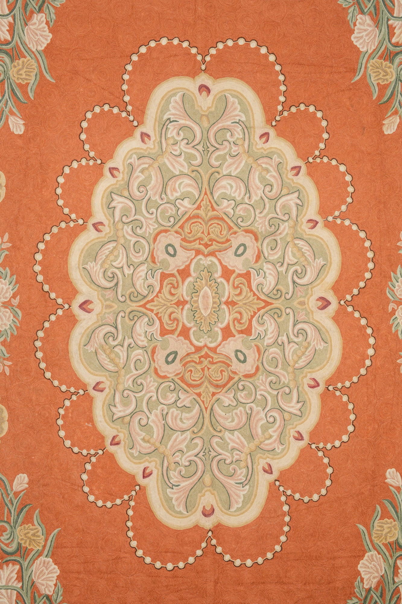 Vintage Kashmiri Aubusson 8'7" x 5'7"