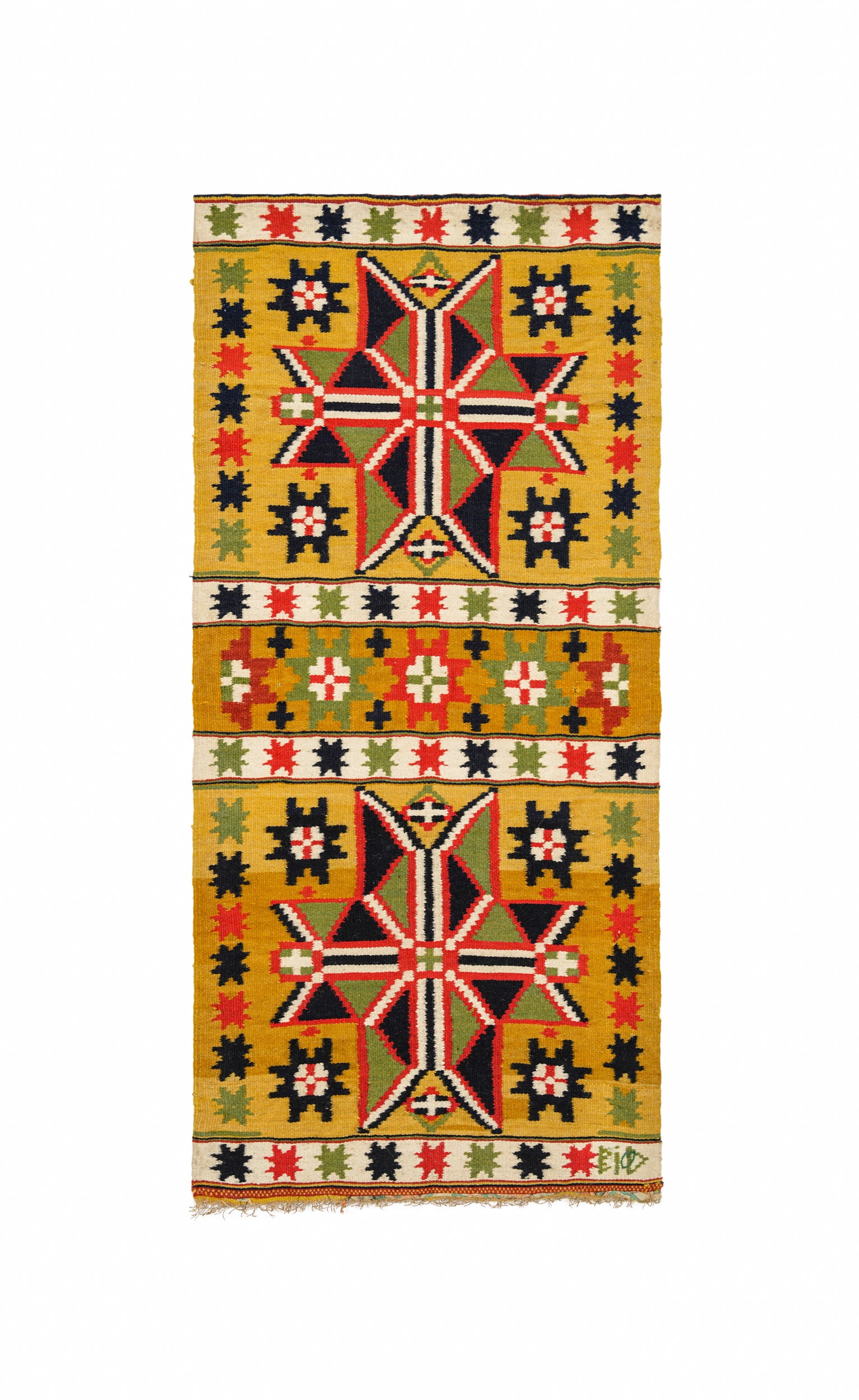 Antique Rollakan Swedish Textile 3'9" x 1'9"